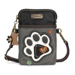Chala Cell Phone Crossbody - Paw Print Black & White