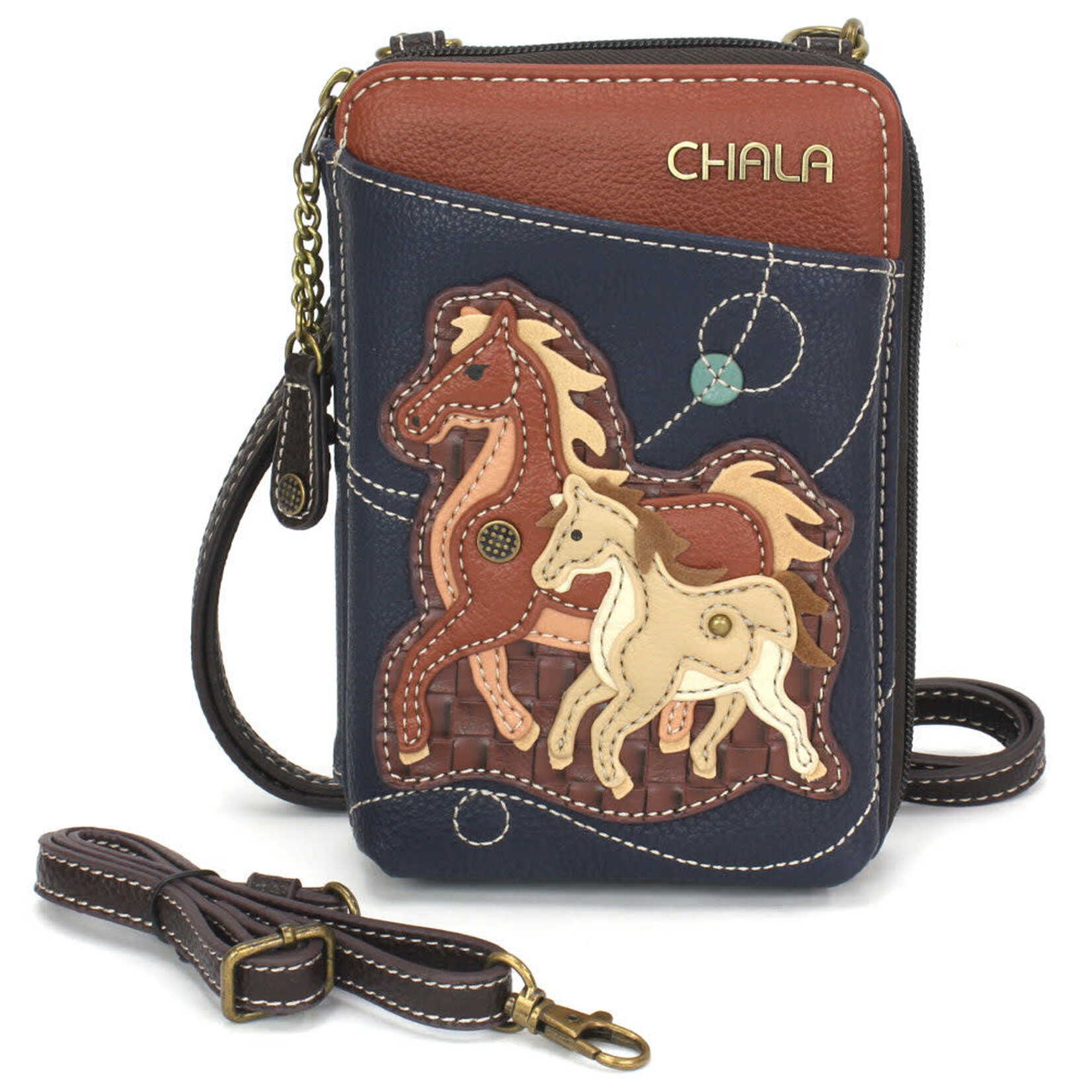 Chala Wallet Crossbody - Horse Family