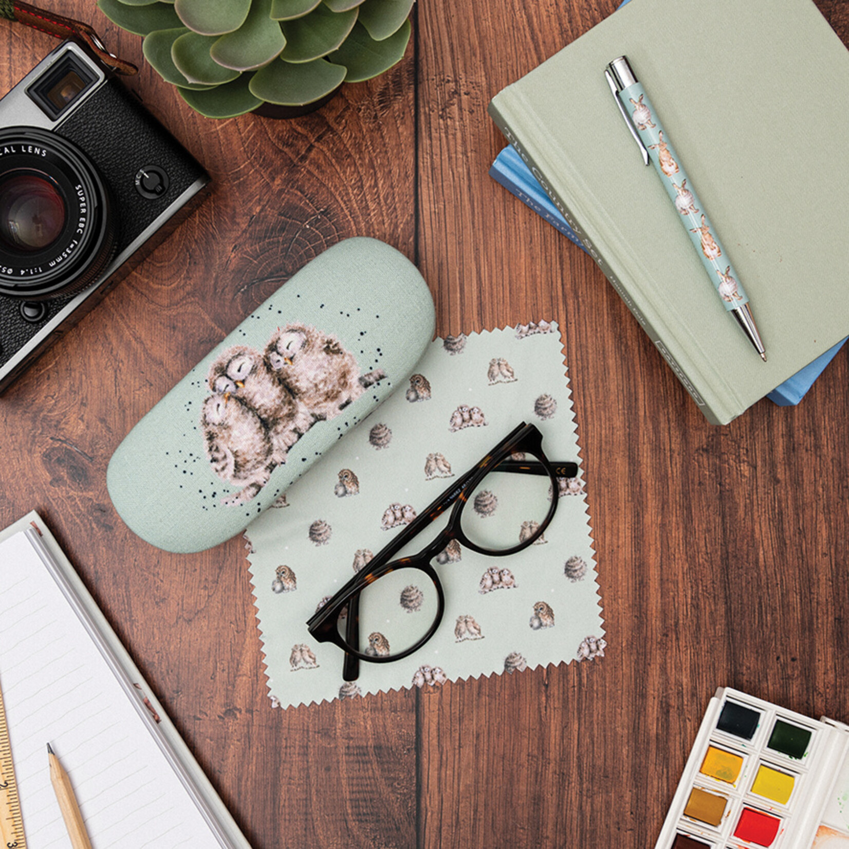 Wrendale Designs GLC009 - Eyeglass Case - Owl Owlets