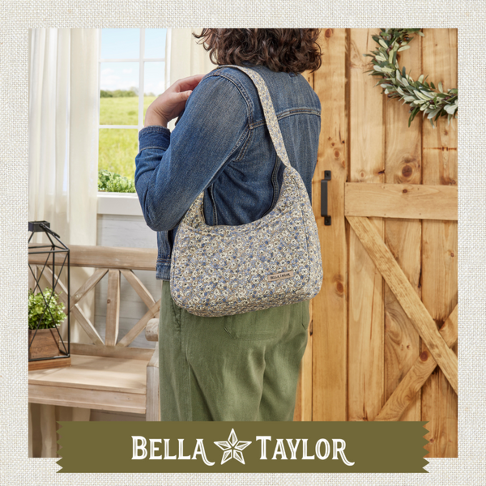 Bella Taylor Blakely Shoulder Bag - Khaki Floral
