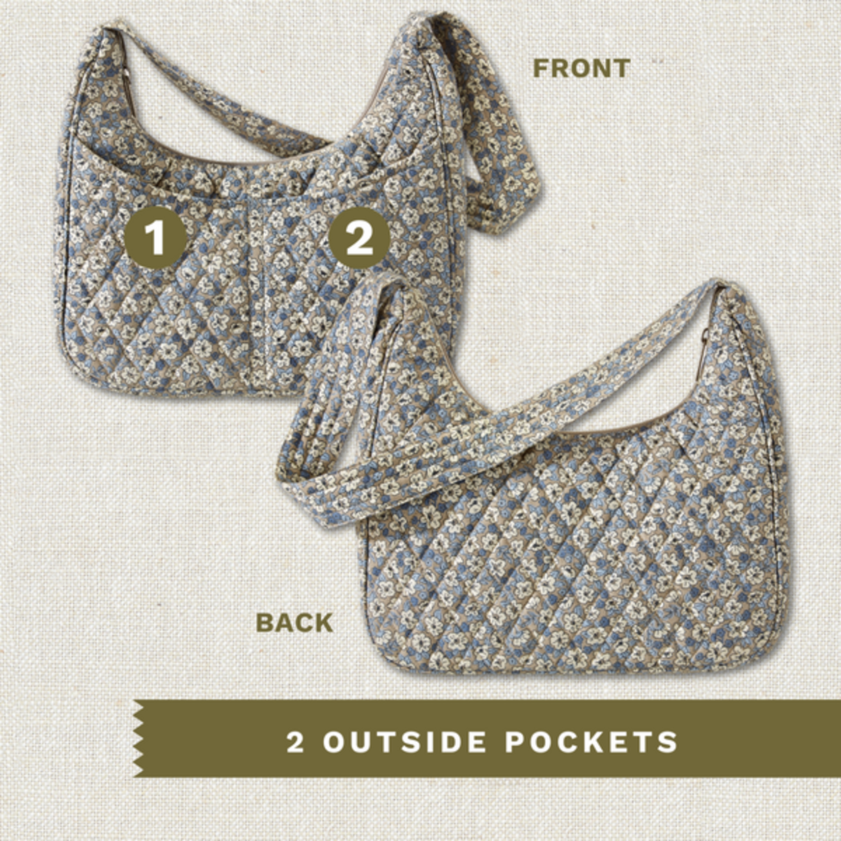 Bella Taylor Blakely Shoulder Bag - Khaki Floral