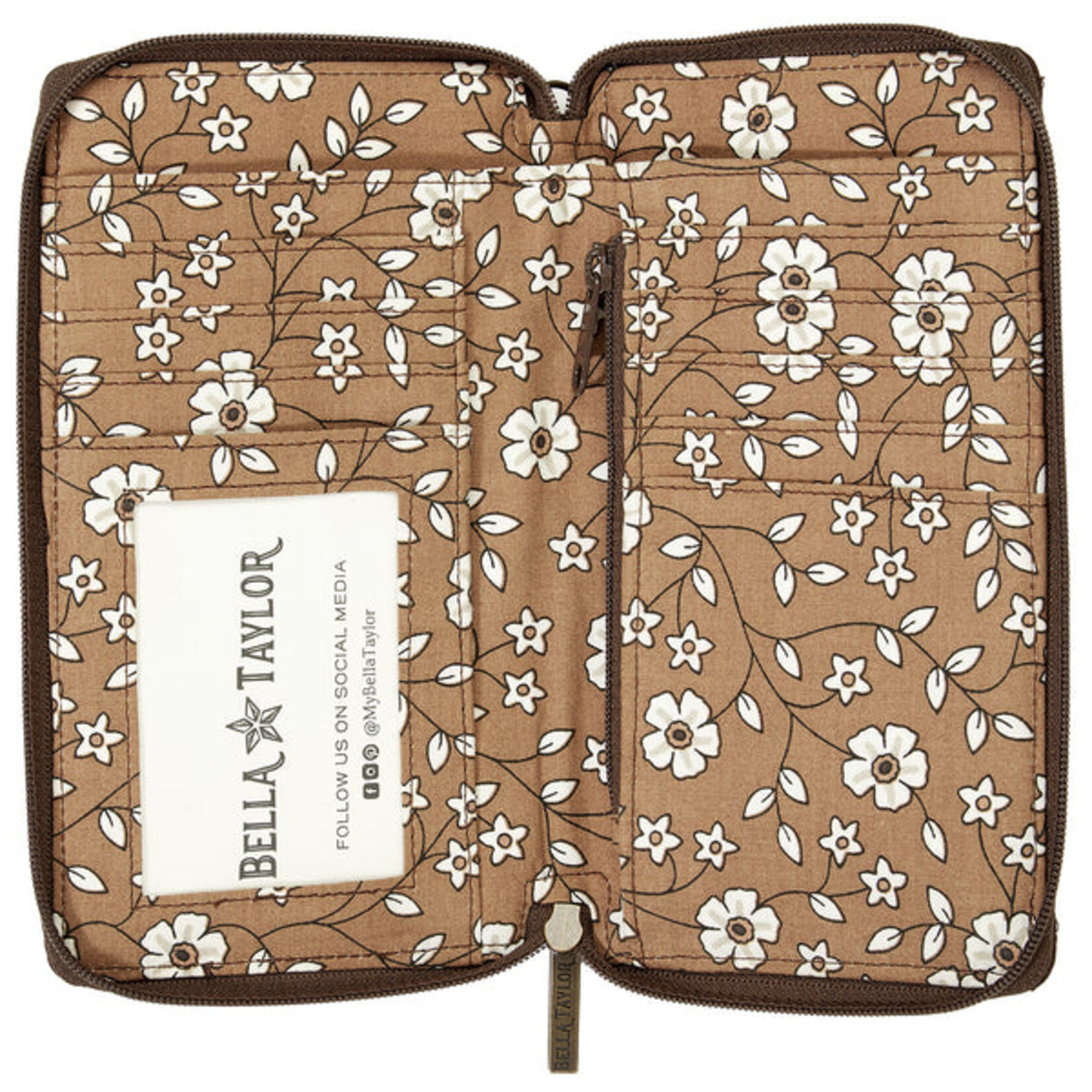 Bella Taylor RFID Modern Wristlet Wallet - Chocolate Microfiber