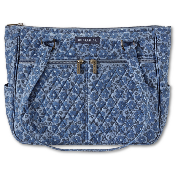 Bella Stripe Blue Quilted Hot Tools Bag