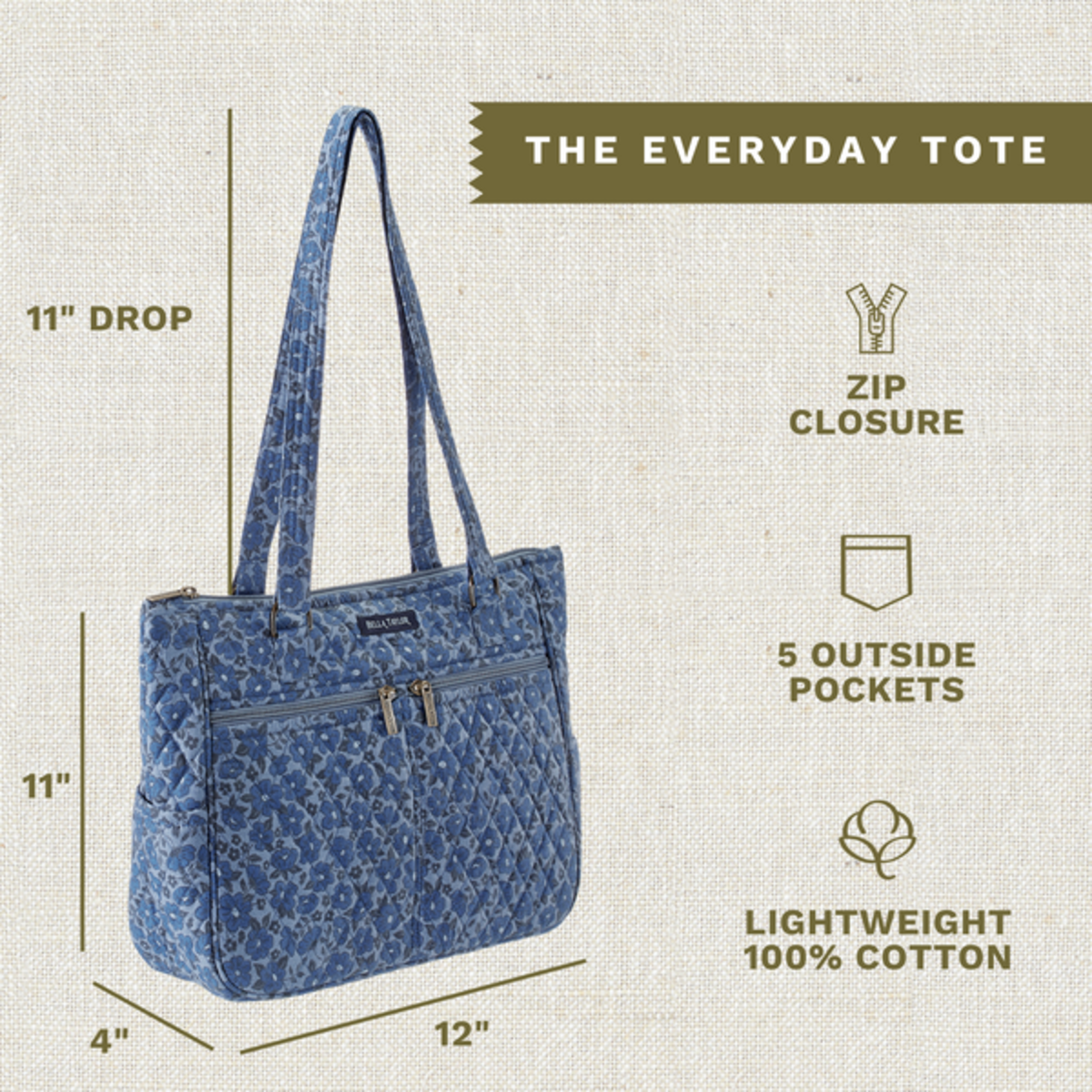 Bella Taylor Everyday Tote - Navy Floral