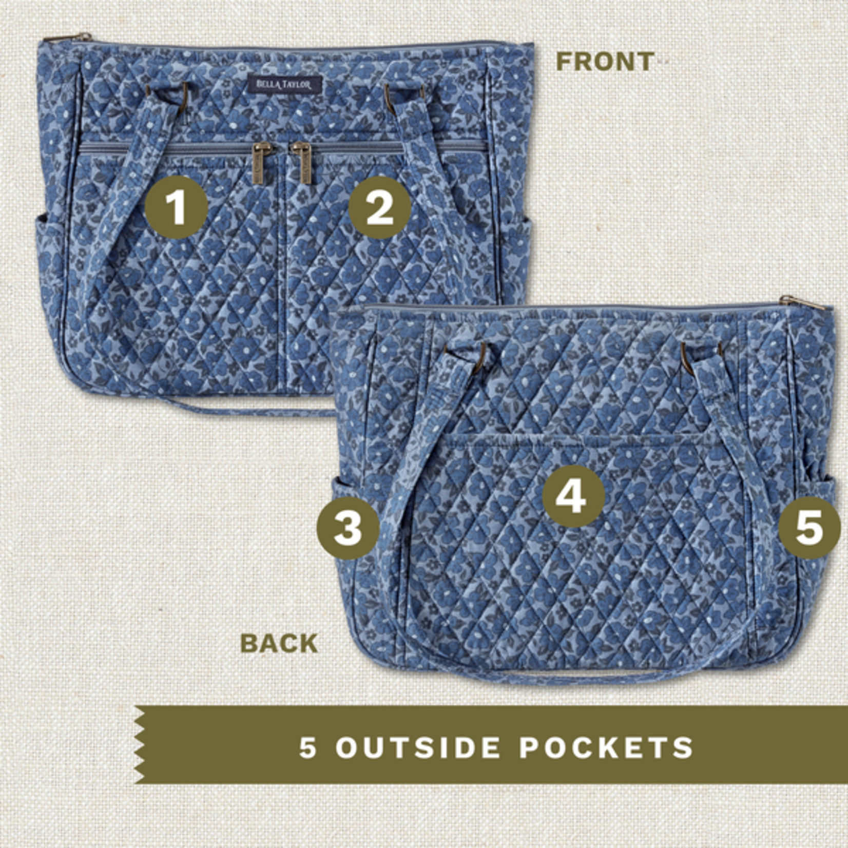 Bella Taylor Everyday Tote - Navy Floral