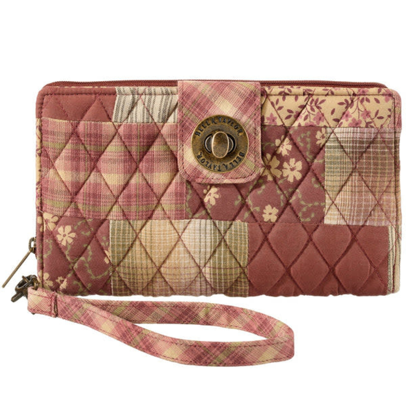 Bella Taylor RFID Cash System Wallet - Burgundy Patch