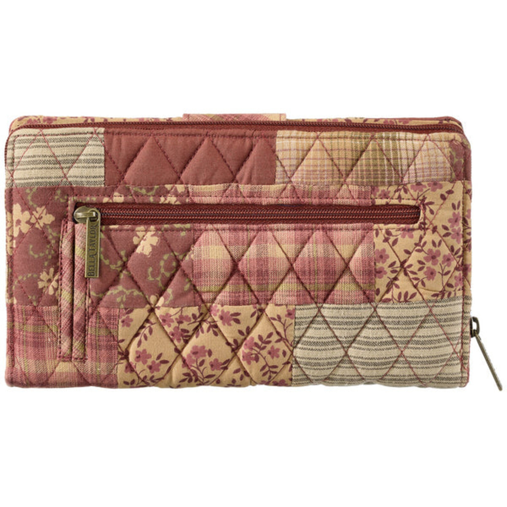 Bella Taylor RFID Cash System Wallet - Burgundy Patch