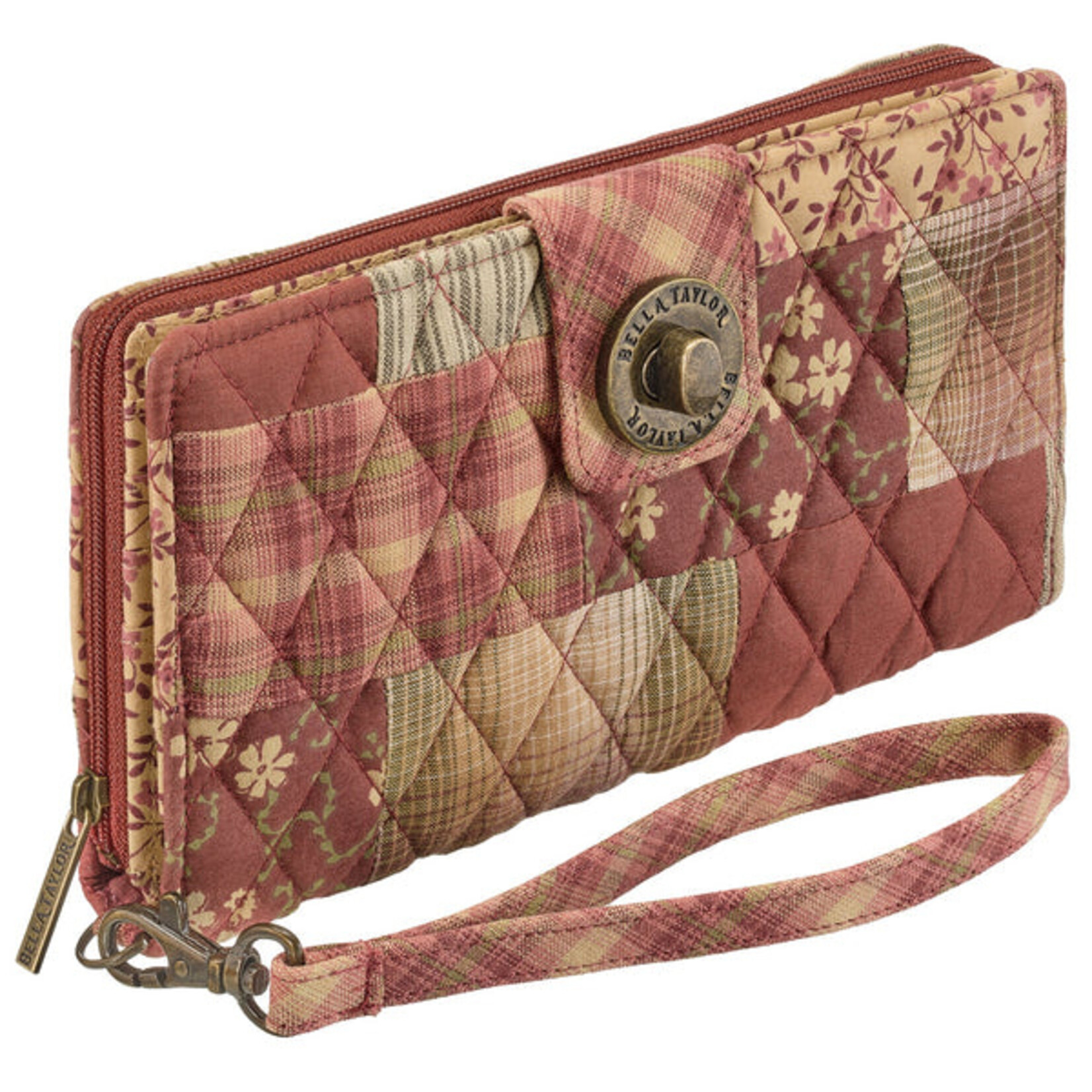 Bella Taylor RFID Cash System Wallet - Burgundy Patch