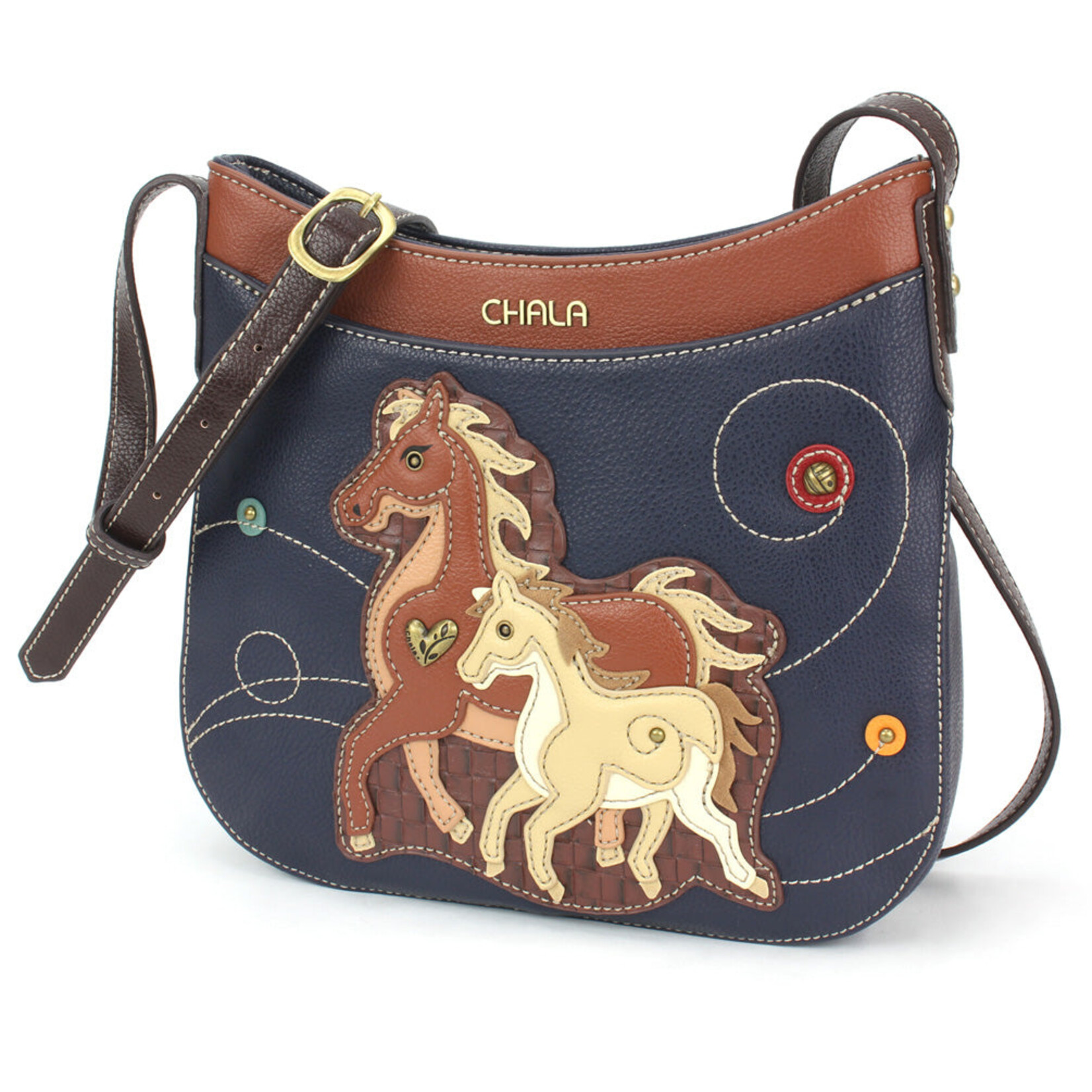 Chala Crescent Crossbody - Horse Family