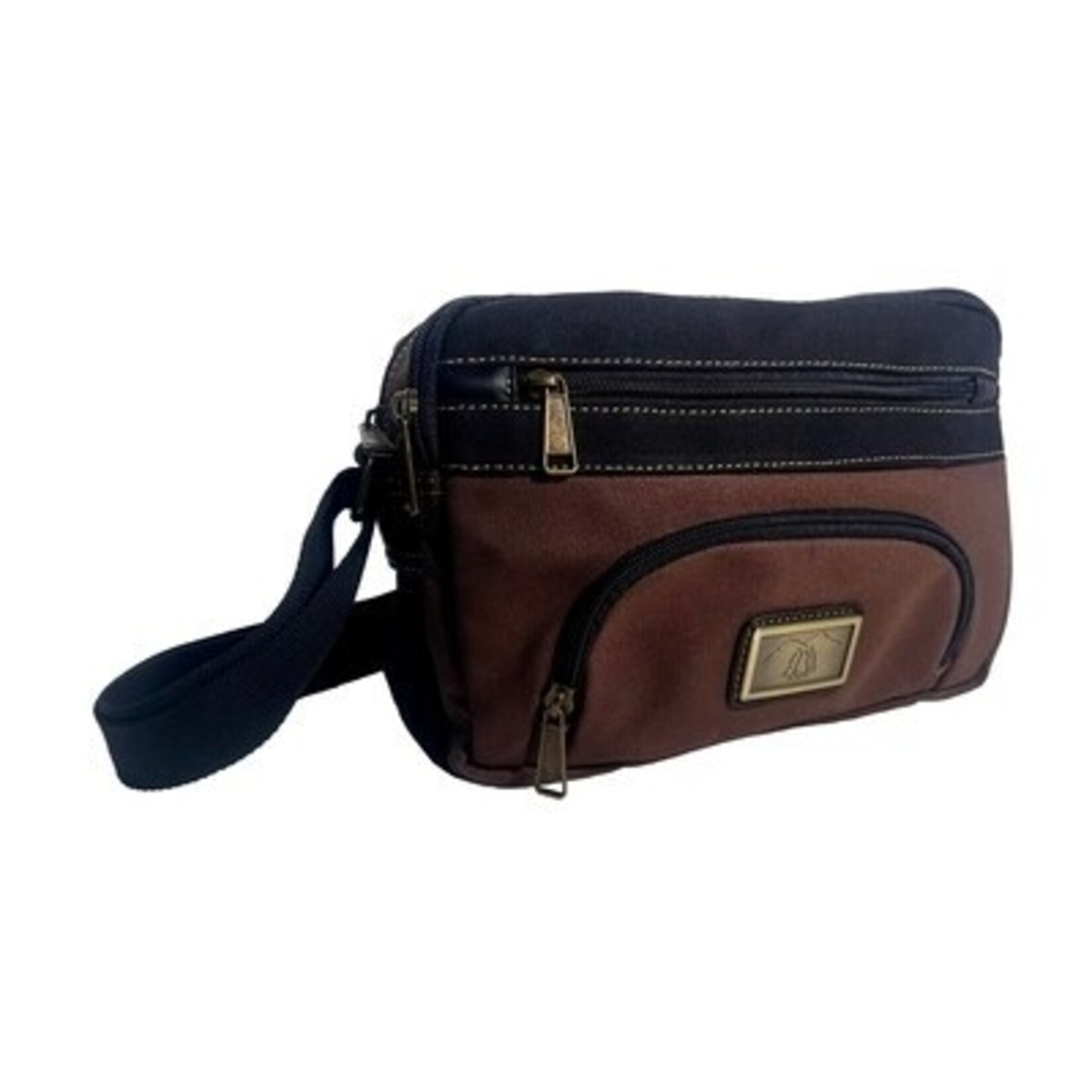 Triple Tree Canvas 4022 Cocoa Brown/Black Trim Canvas Bag 12"