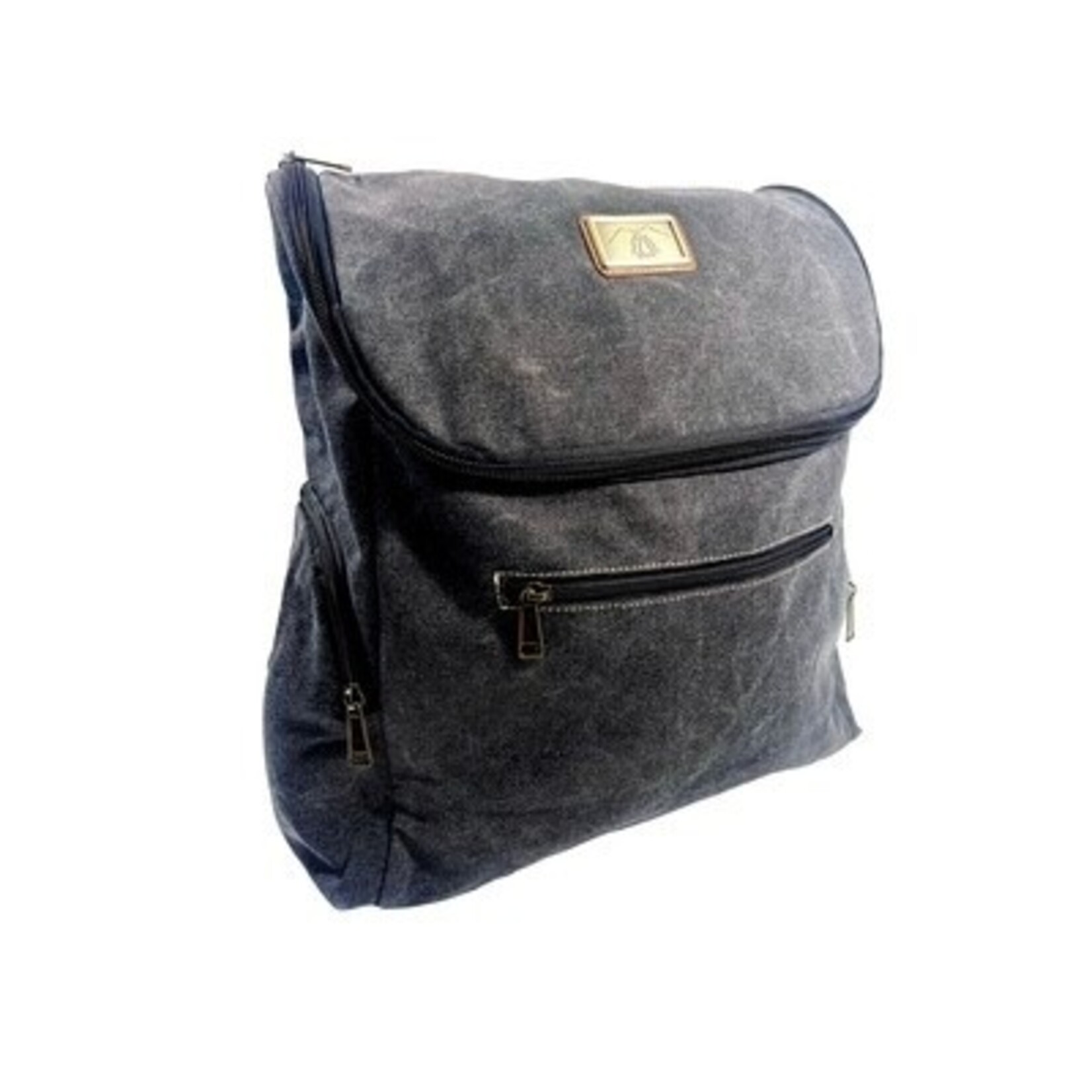 Triple Tree Canvas 4027 Charcoal Grey Canvas Backpack 16"