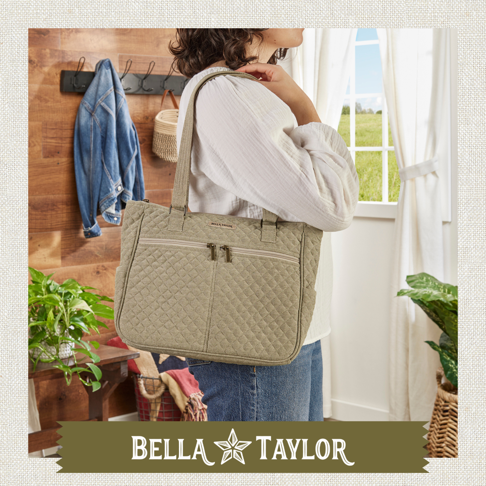 Bella Taylor Everyday Tote - Khaki Chambray