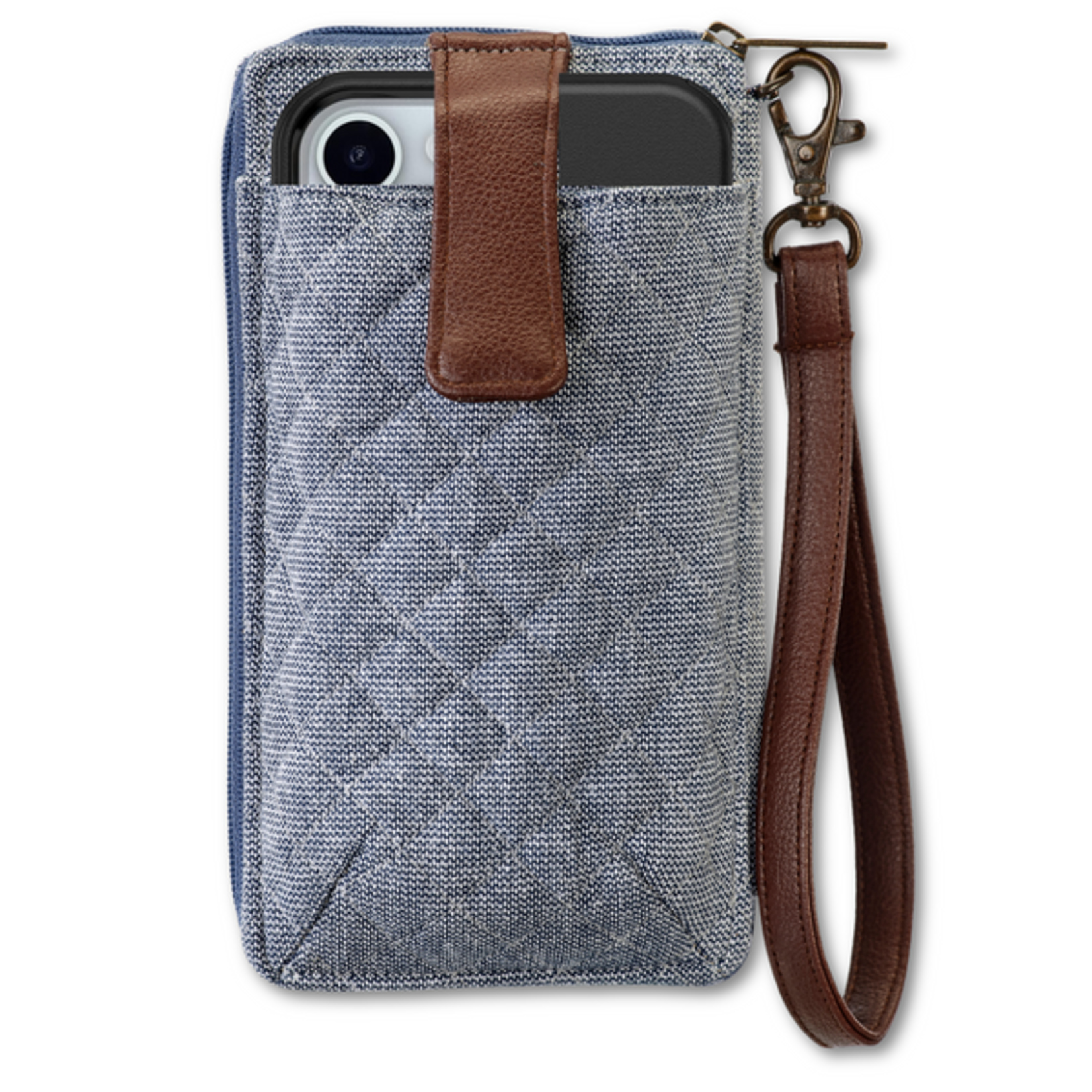 Bella Taylor RFID Cell Phone Wristlet - Blue Chambray