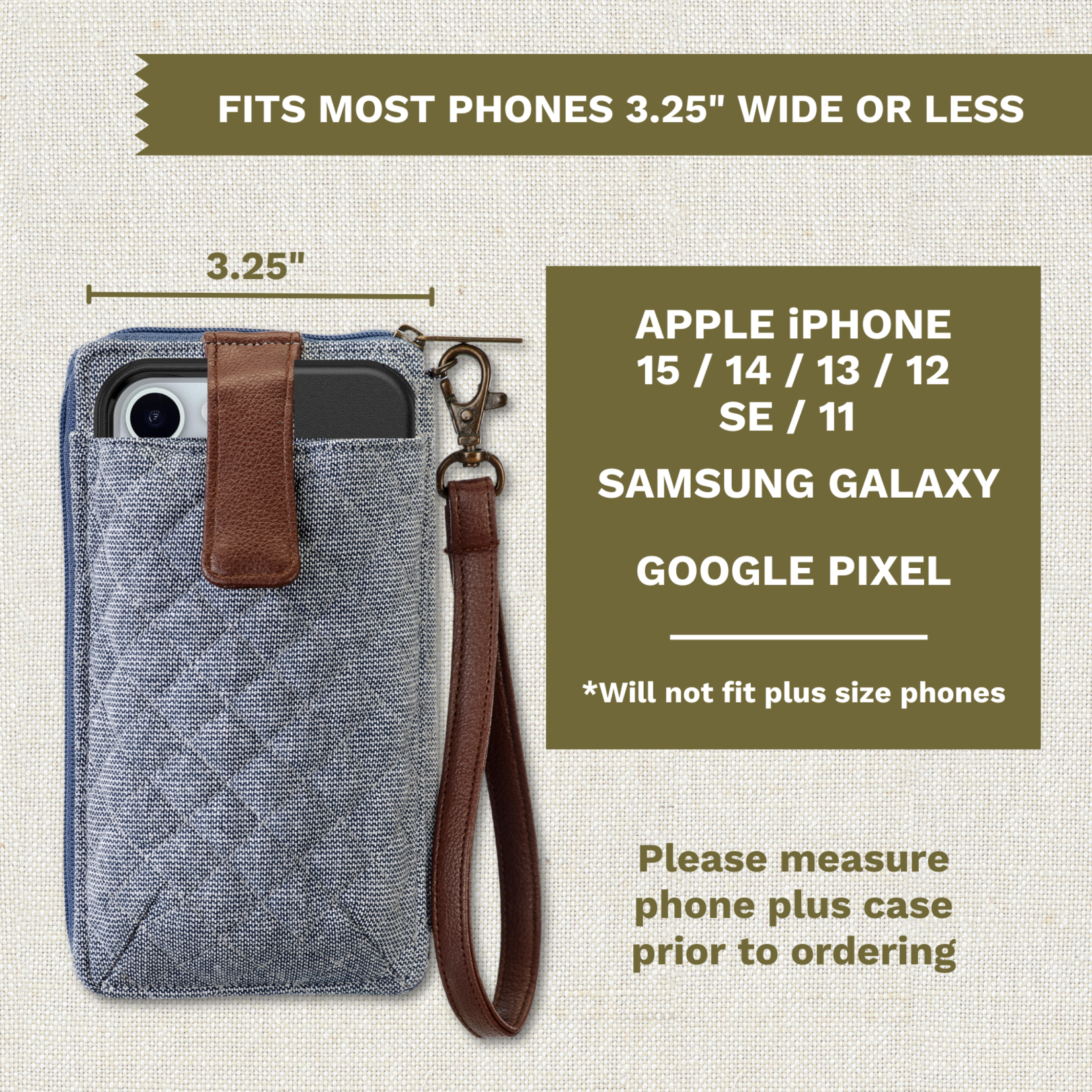 Bella Taylor RFID Cell Phone Wristlet - Blue Chambray