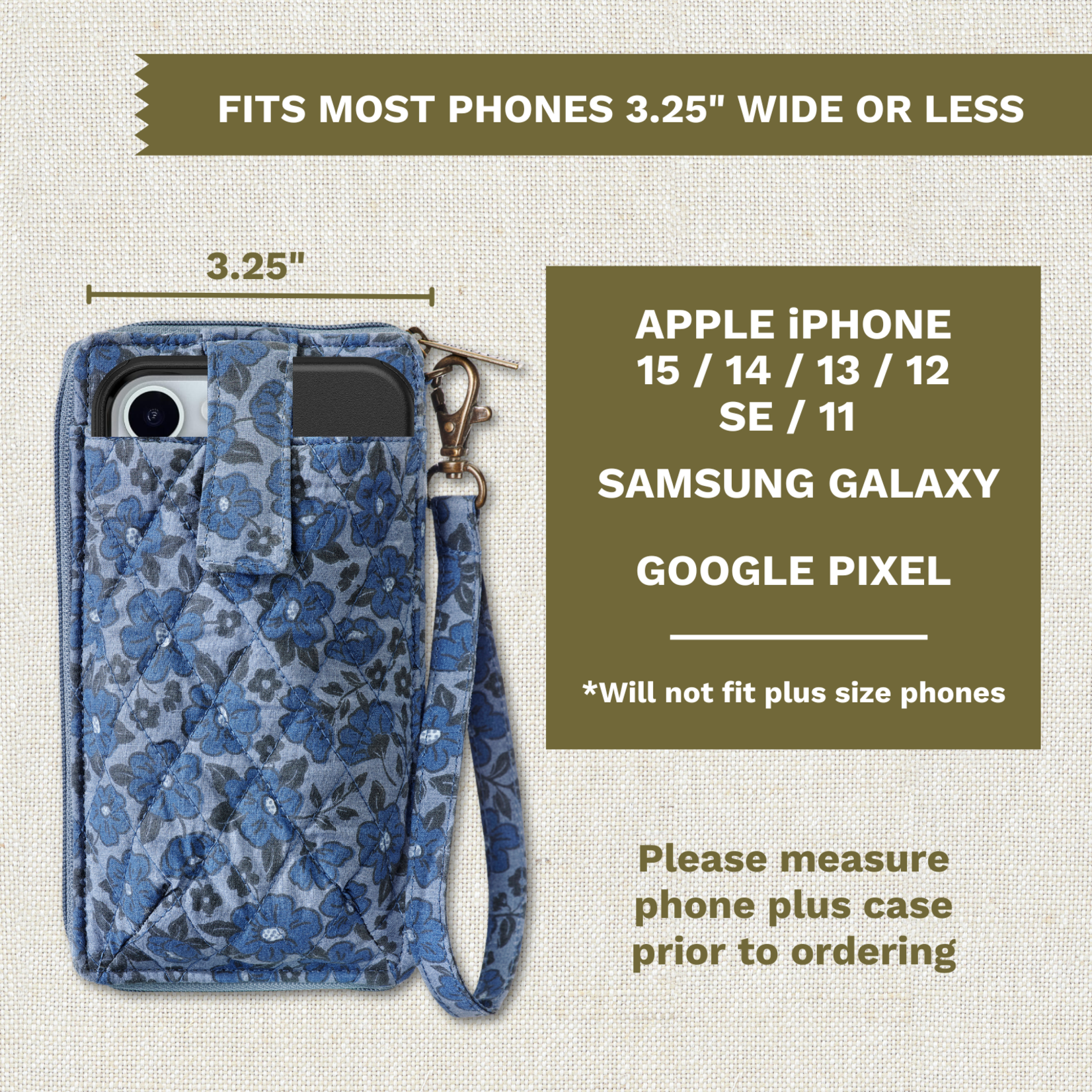 Bella Taylor RFID Cell Phone Wristlet - Navy Floral