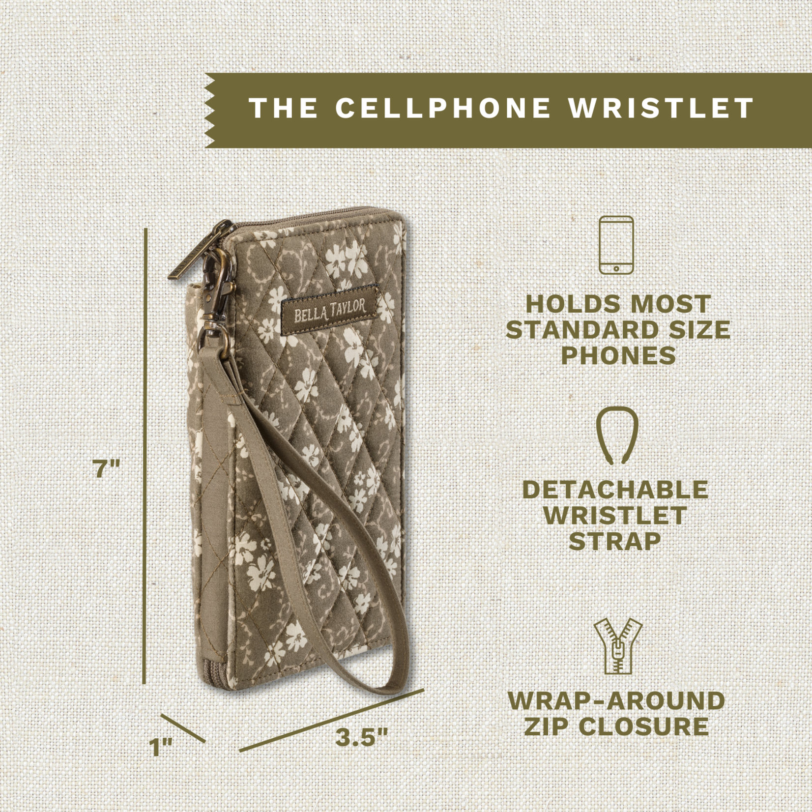 Bella Taylor RFID Cell Phone Wristlet - Woodland Floral