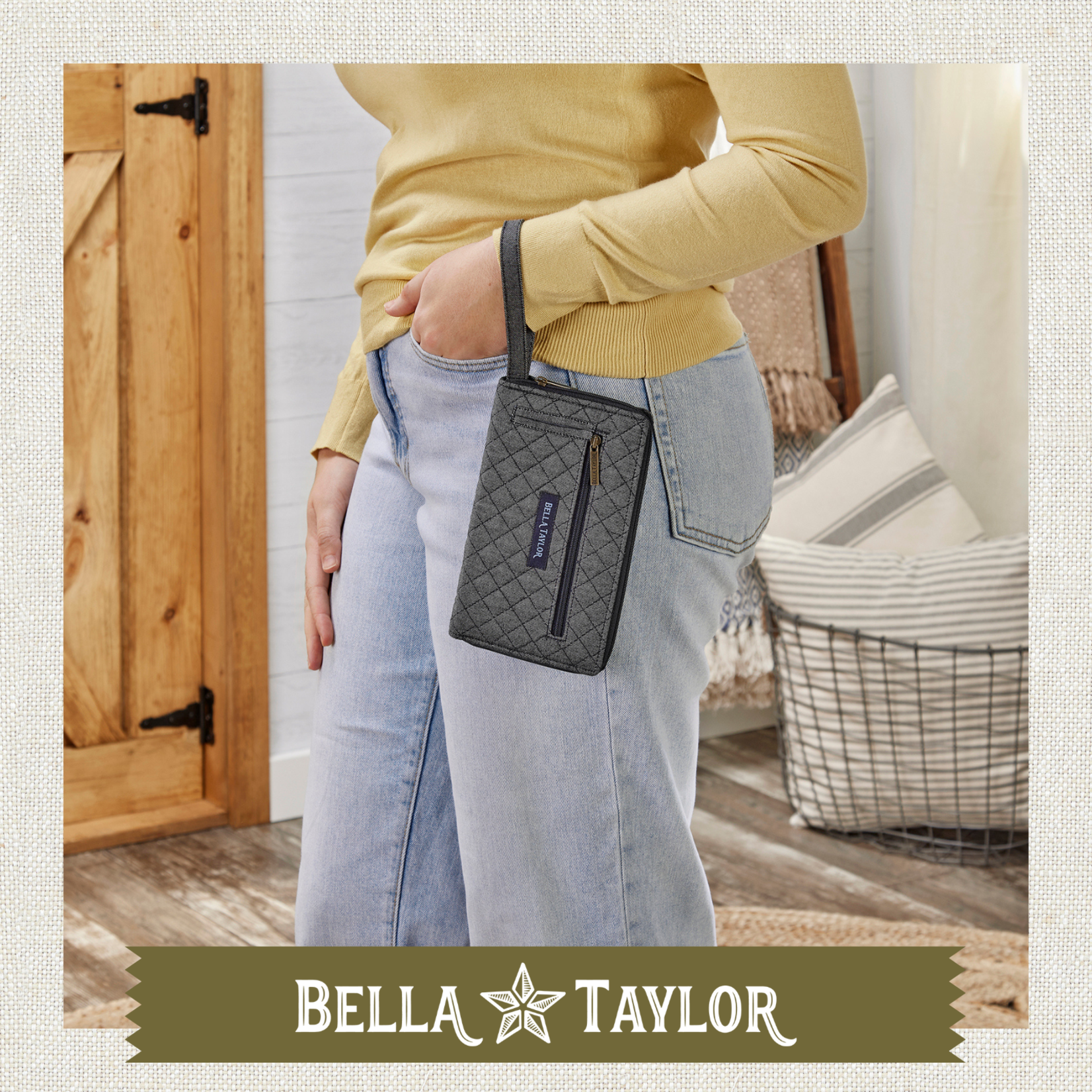 Bella Taylor RFID Wrist Strap Wallet - Dark Denim