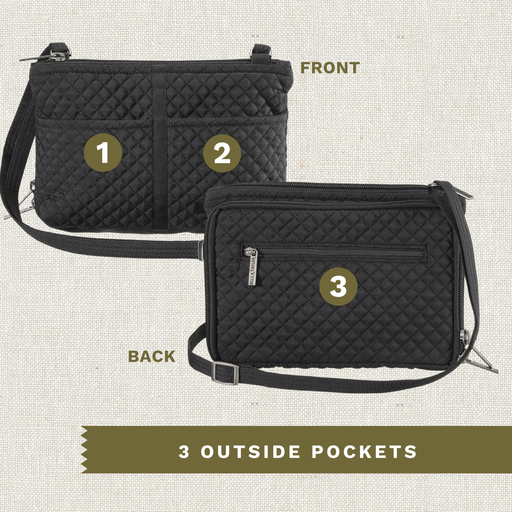 Bella Taylor Essentials Wallet Crossbody - Solid Black