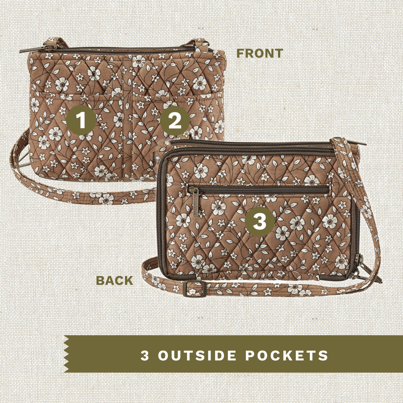 Bella Taylor Essentials Wallet Crossbody - Vintage Vine Brown