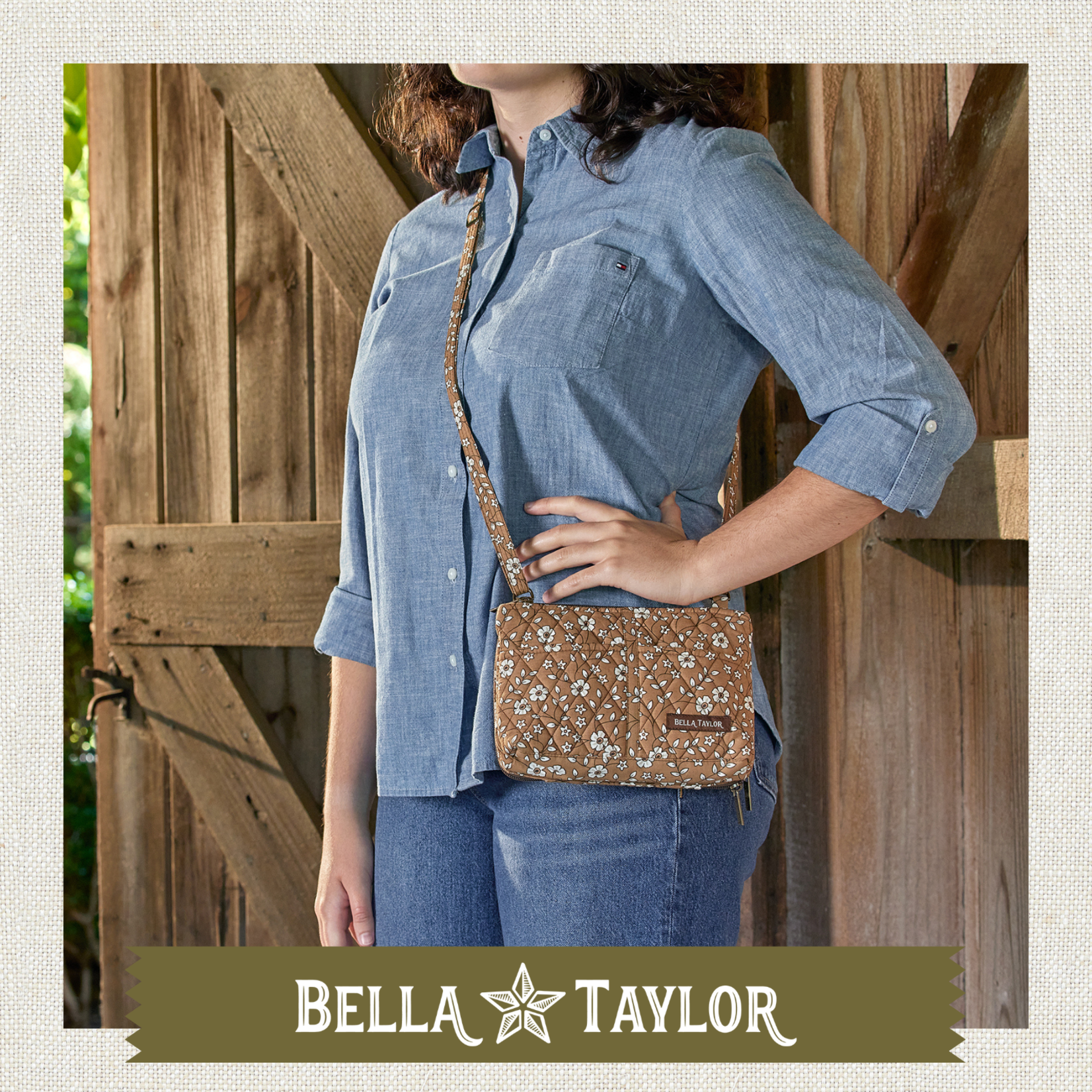 Bella Taylor Essentials Wallet Crossbody - Vintage Vine Brown