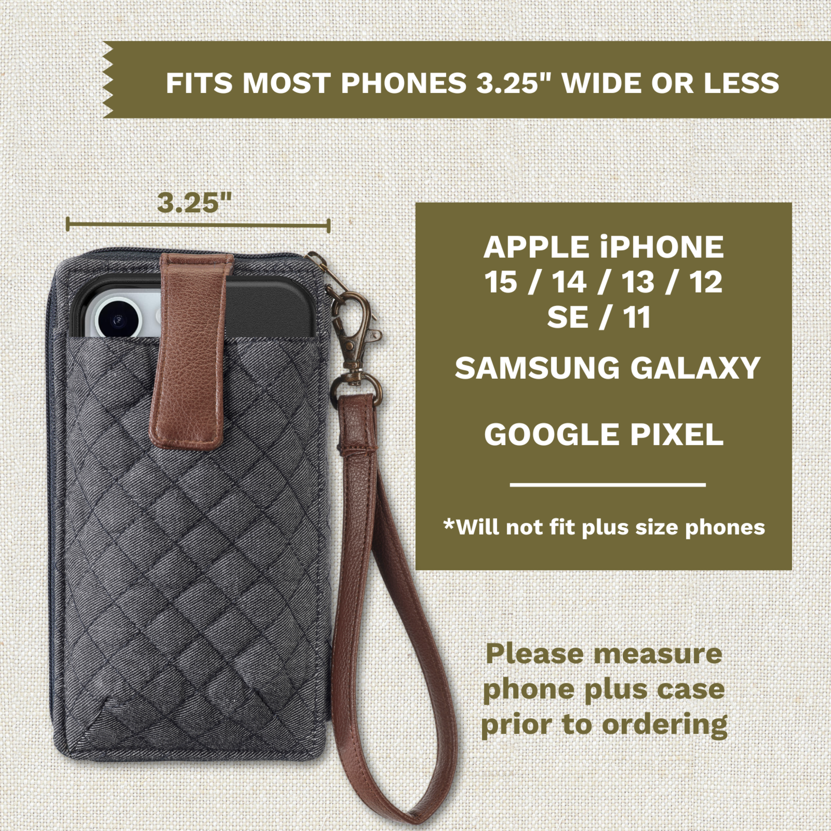 Bella Taylor RFID Cell Phone Wristlet - Dark Denim