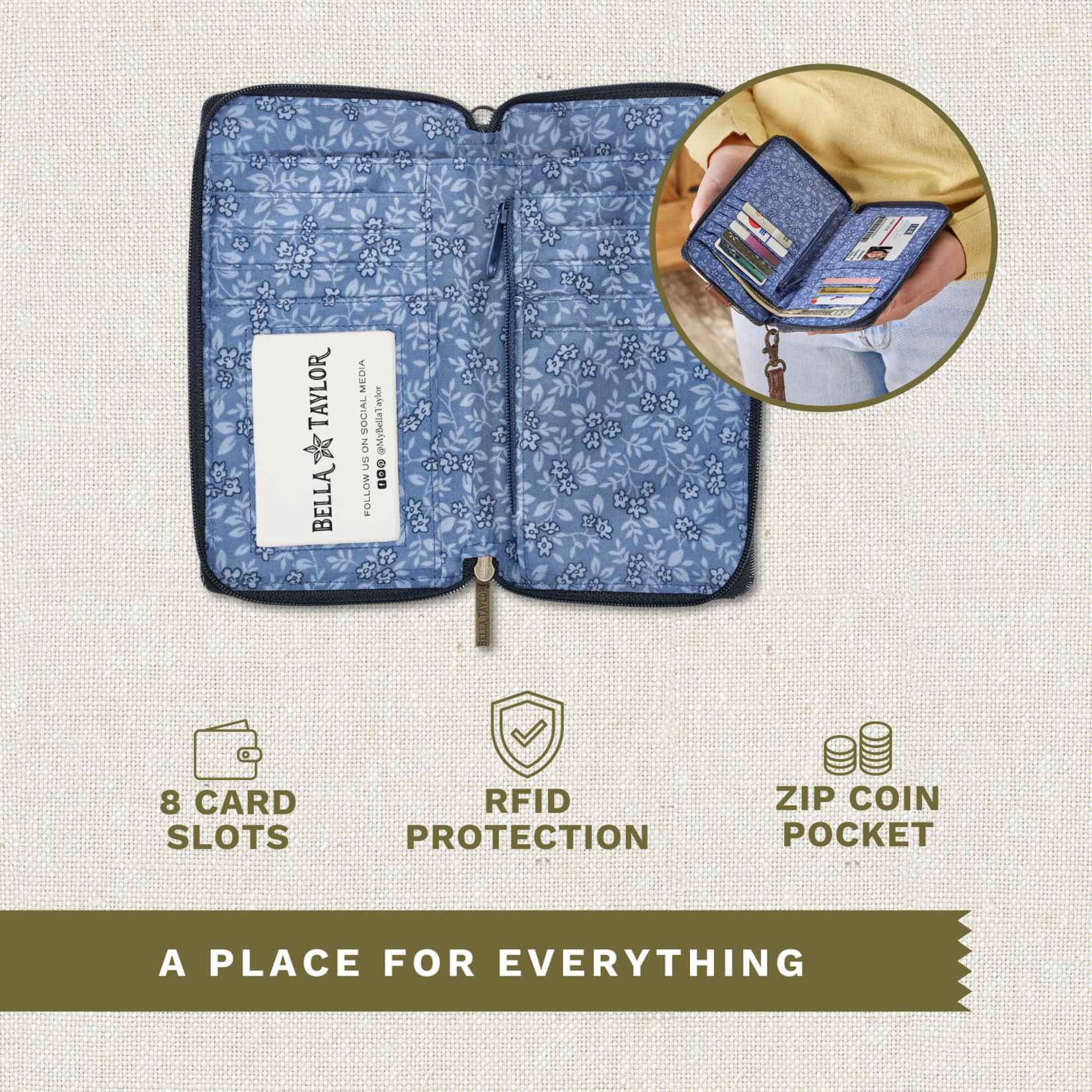 Bella Taylor RFID Cell Phone Wristlet - Dark Denim