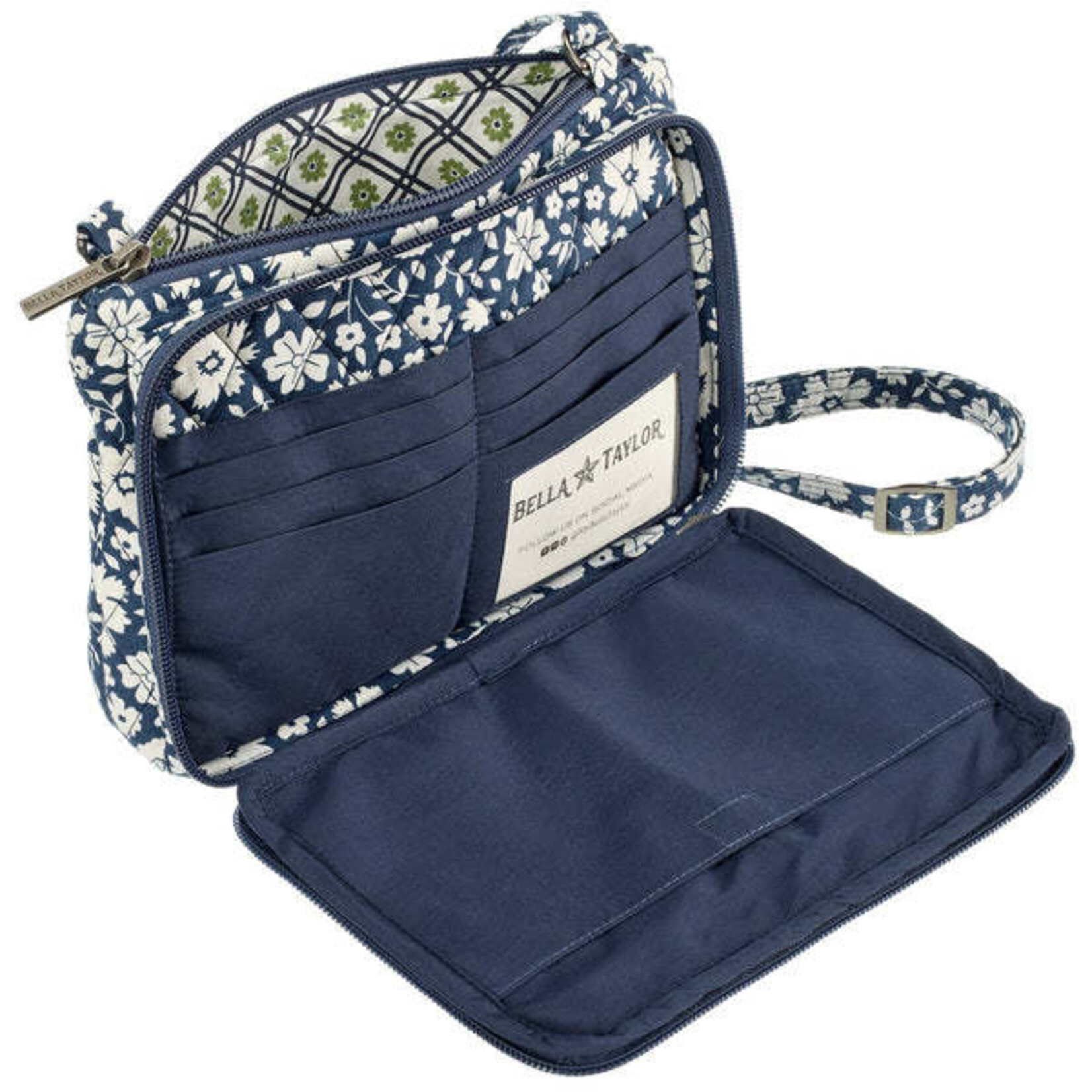 Bella Taylor Essentials Wallet Crossbody - Bicolor Floral Navy