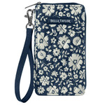Bella Taylor RFID Cell Phone Wristlet - Bicolor Floral Navy