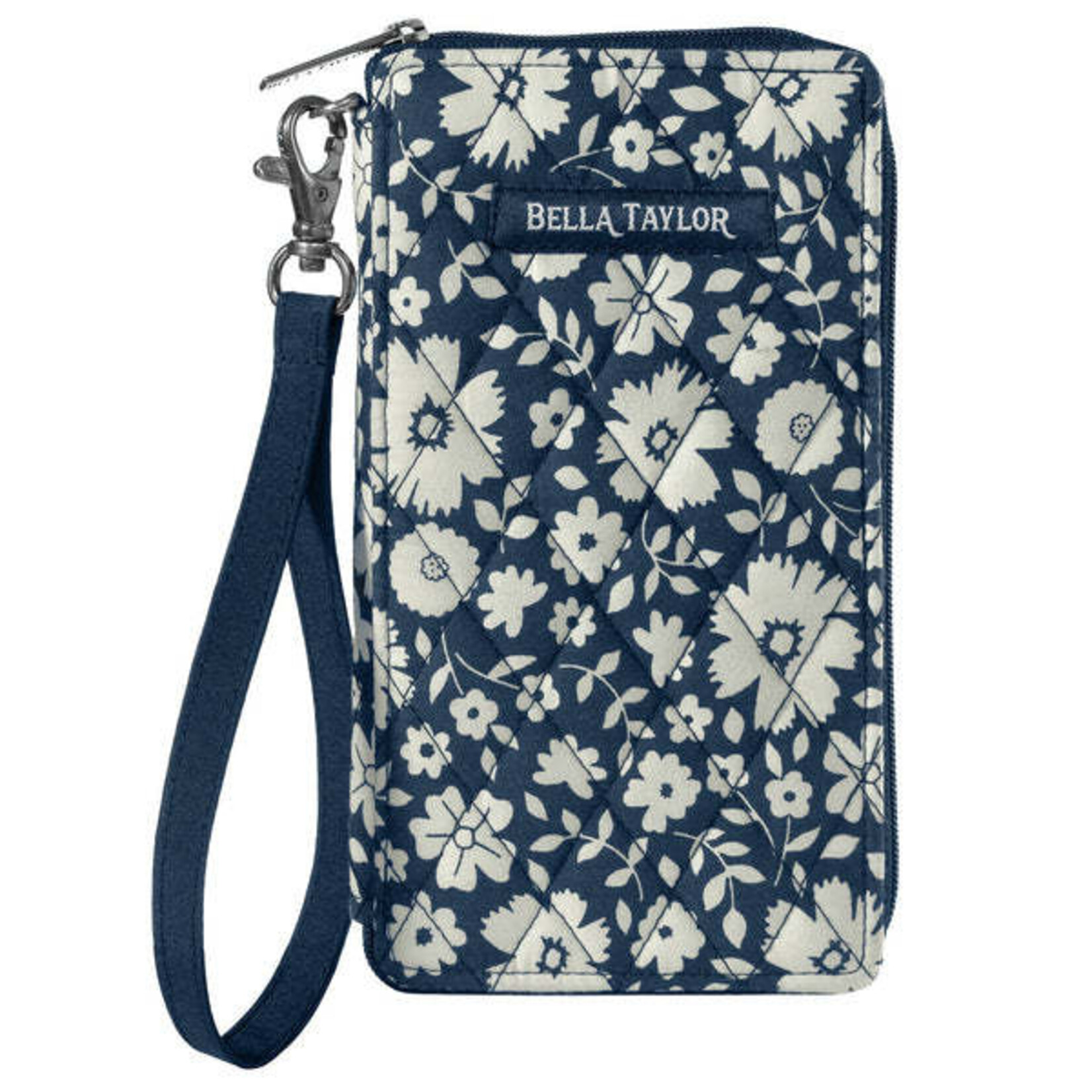 Bella Taylor RFID Cell Phone Wristlet - Bicolor Floral Navy