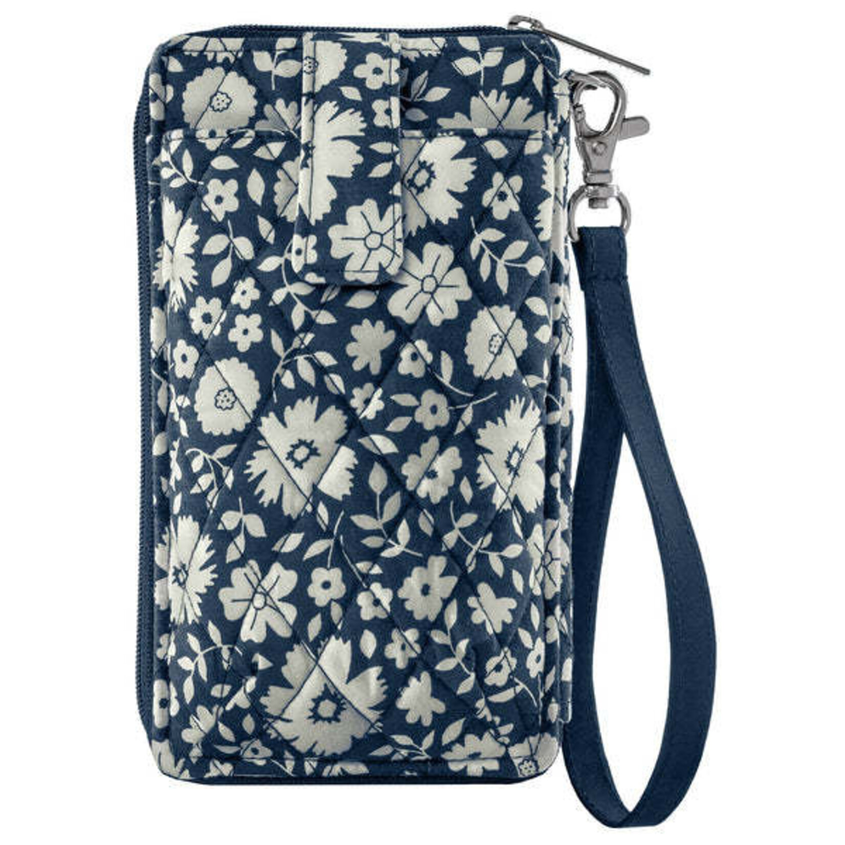 Bella Taylor RFID Cell Phone Wristlet - Bicolor Floral Navy