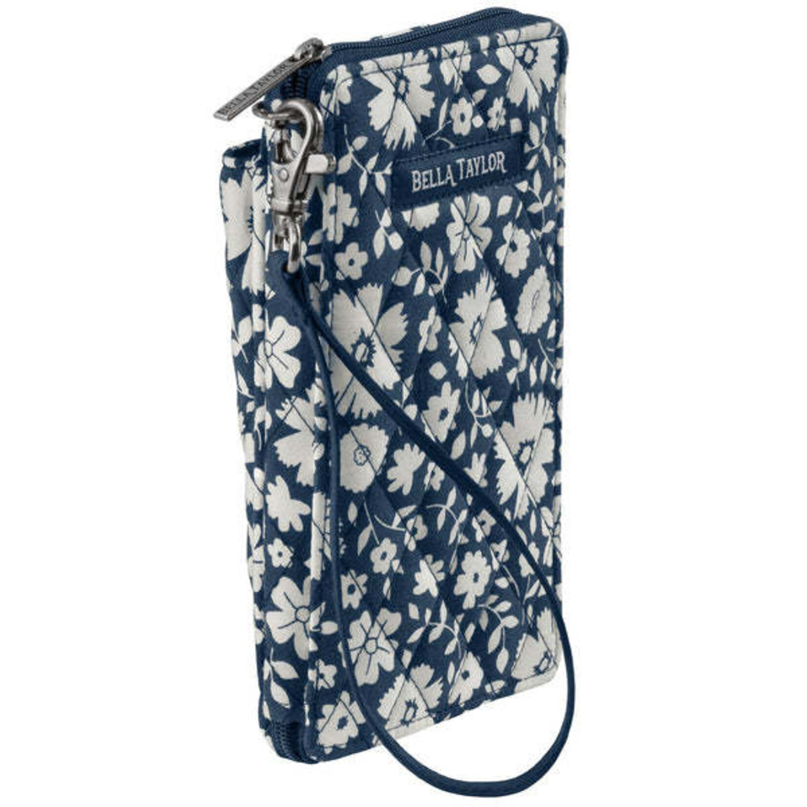 Bella Taylor RFID Cell Phone Wristlet - Bicolor Floral Navy