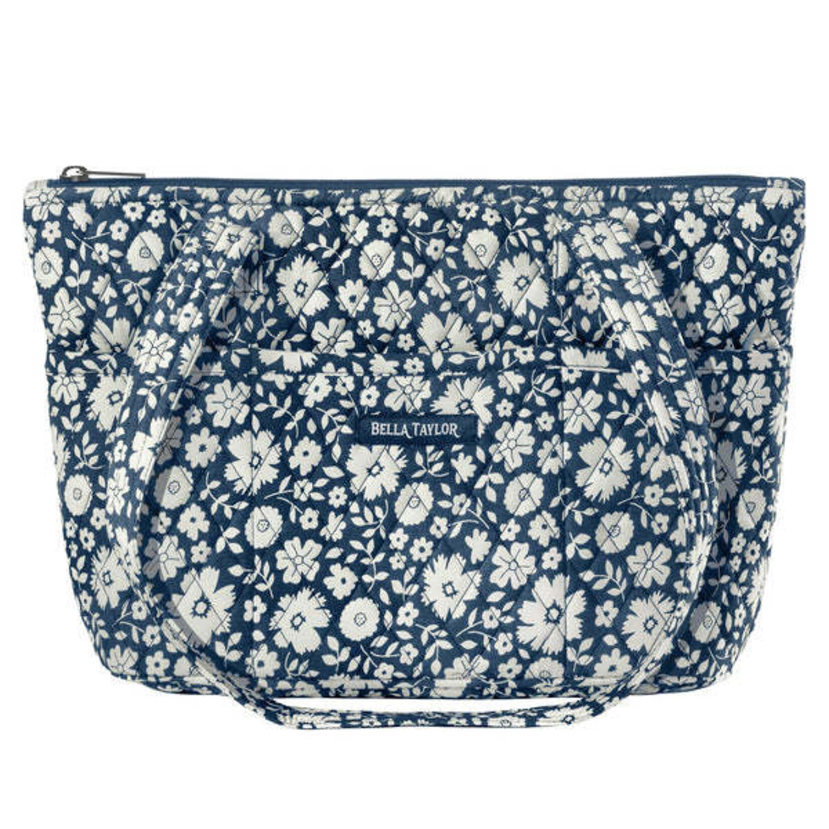 Bella Taylor Small Shoulder Tote - Bicolor Floral Navy