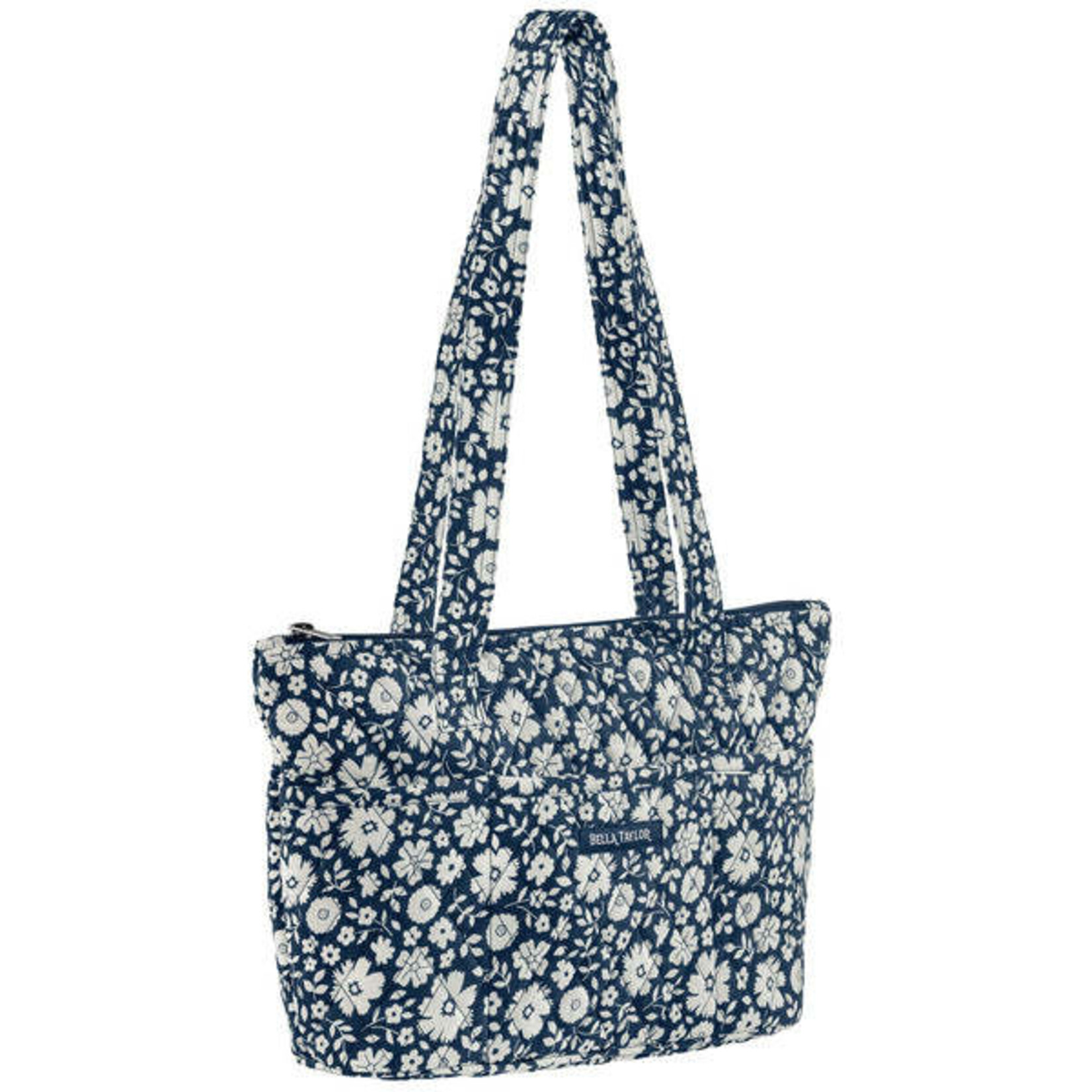 Bella Taylor Small Shoulder Tote - Bicolor Floral Navy