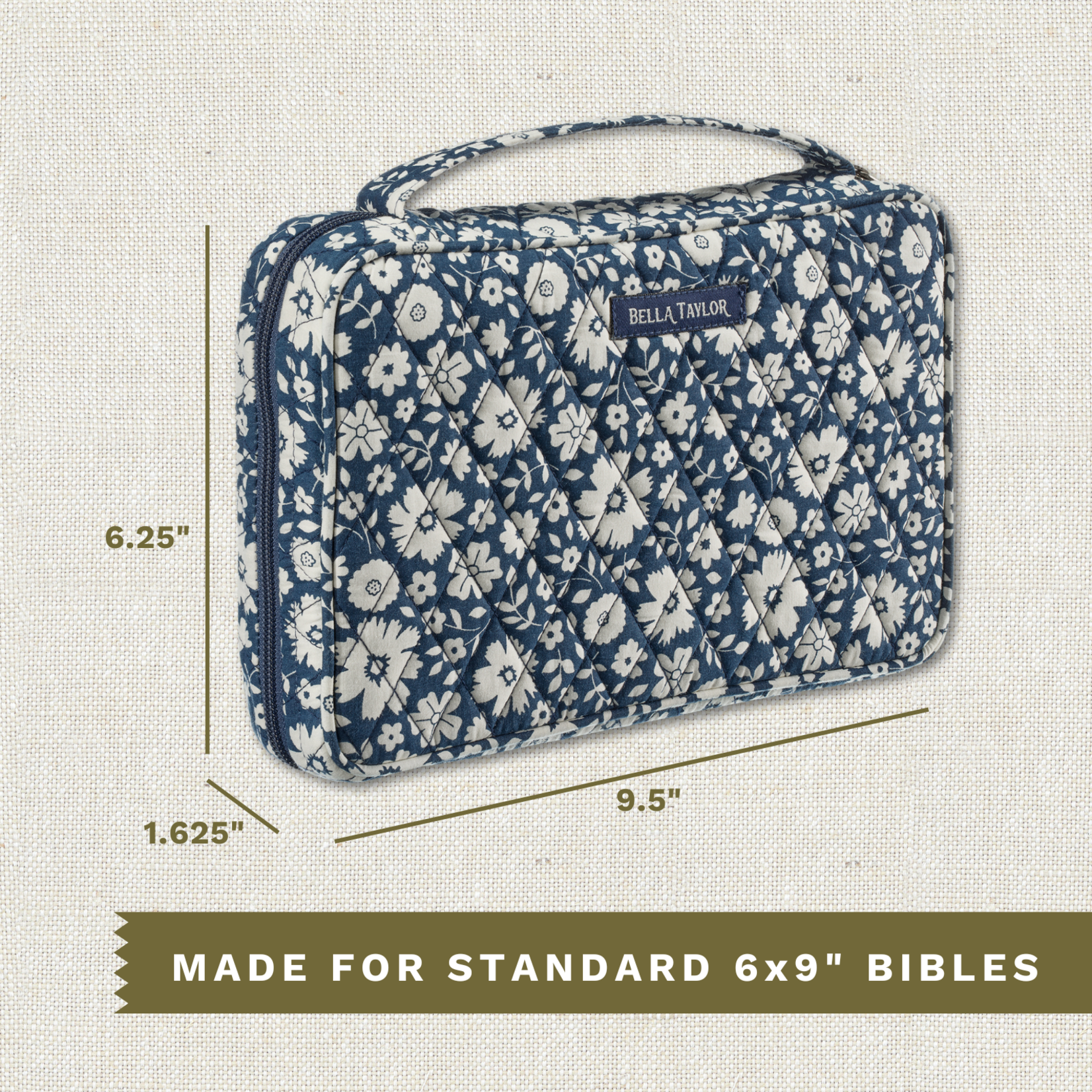 Bella Taylor Bible Cover - Bicolor Floral Navy