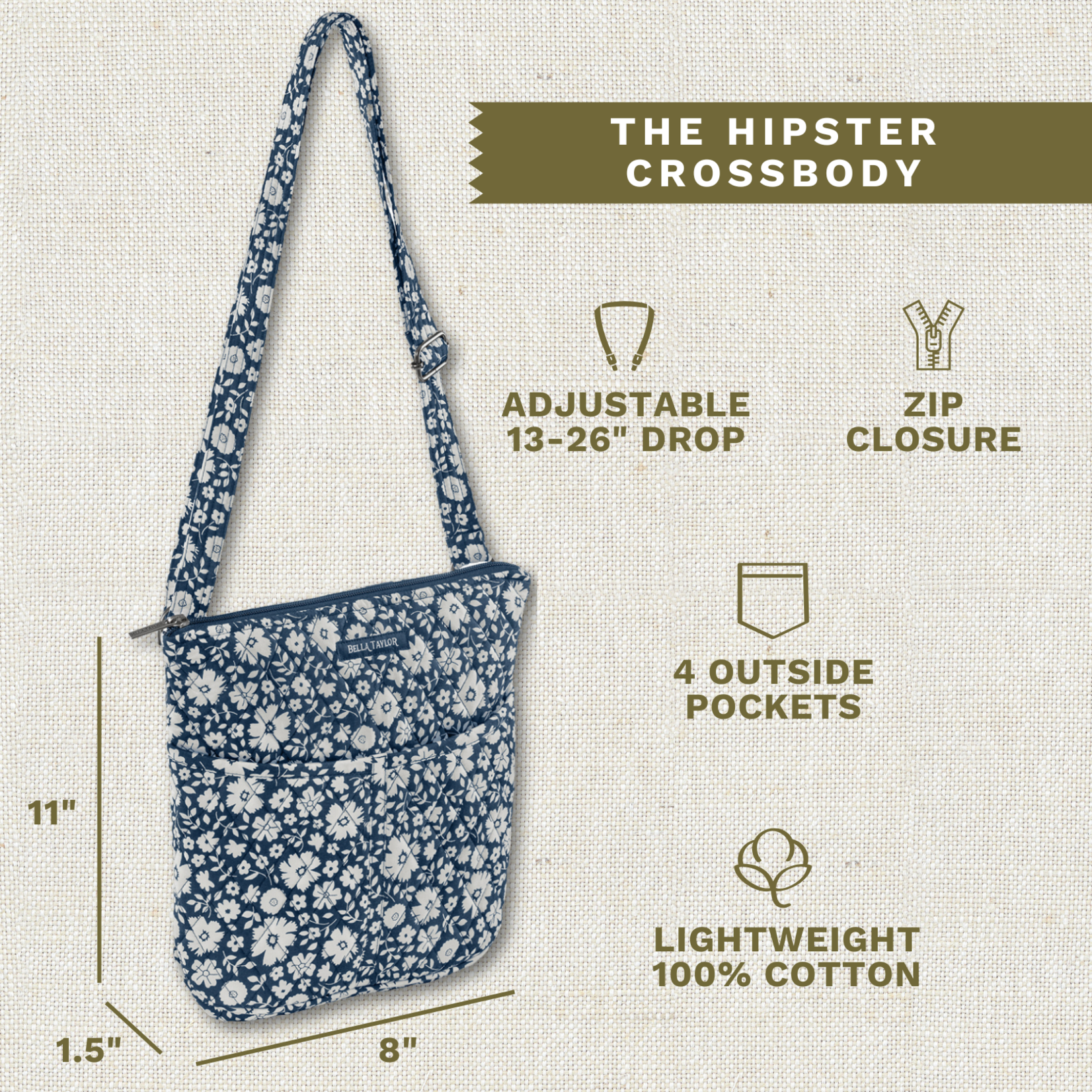 Bella Taylor Hipster - Bicolor Floral Navy