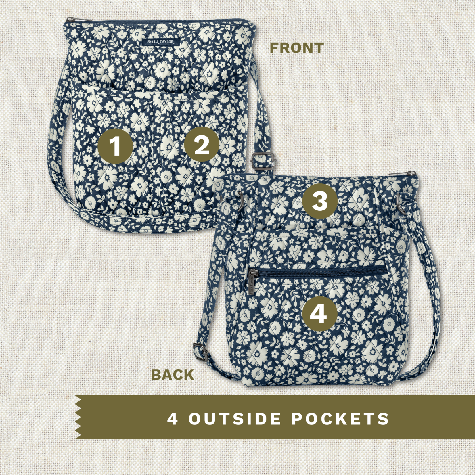 Bella Taylor Hipster - Bicolor Floral Navy