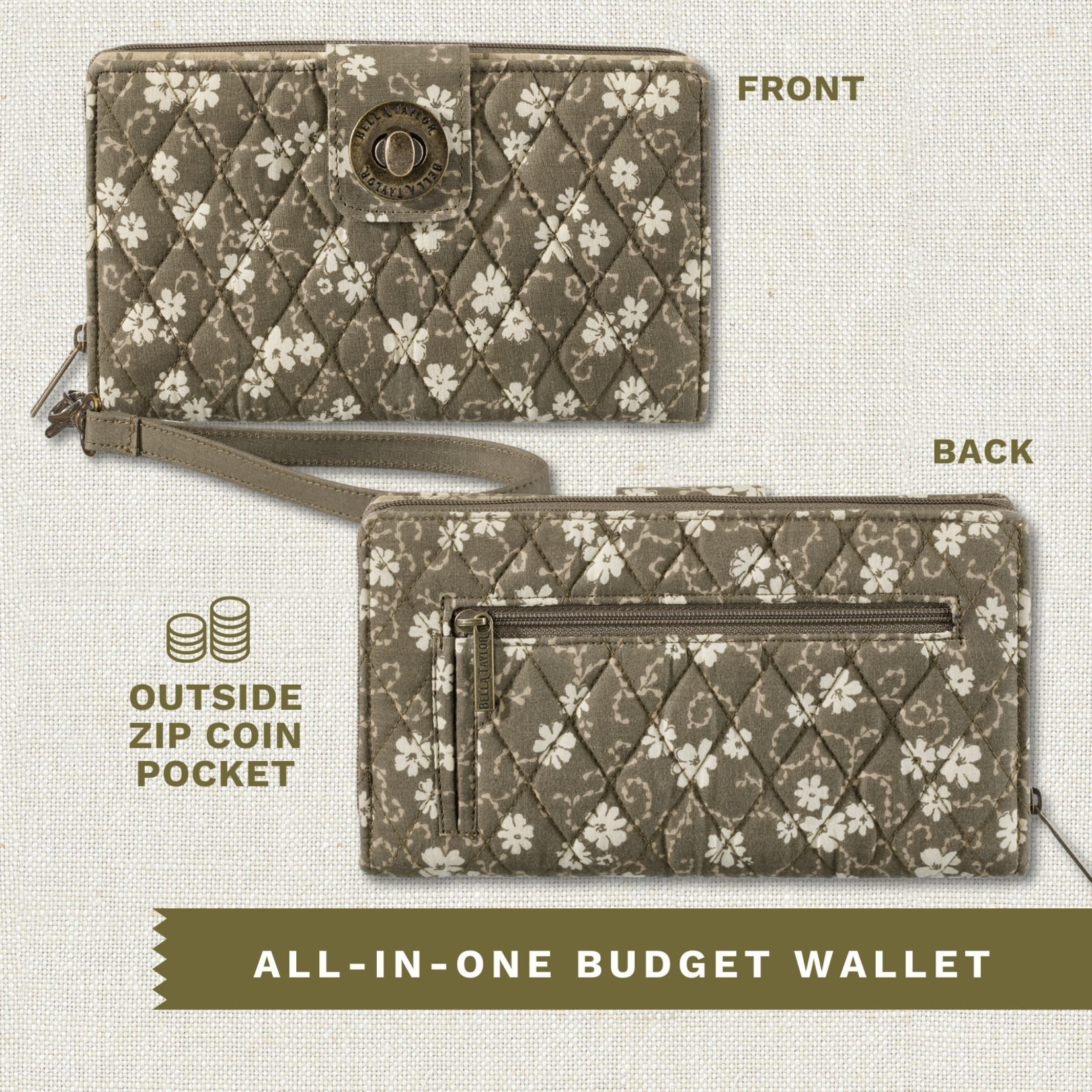 Bella Taylor RFID Cash System Wallet - Woodland Floral