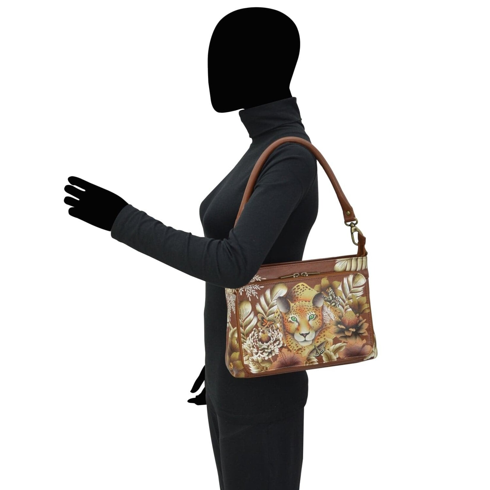 Anuschka 684-CLP-TAN:  Cleopatra's Leopard Tan - Shoulder Organizer