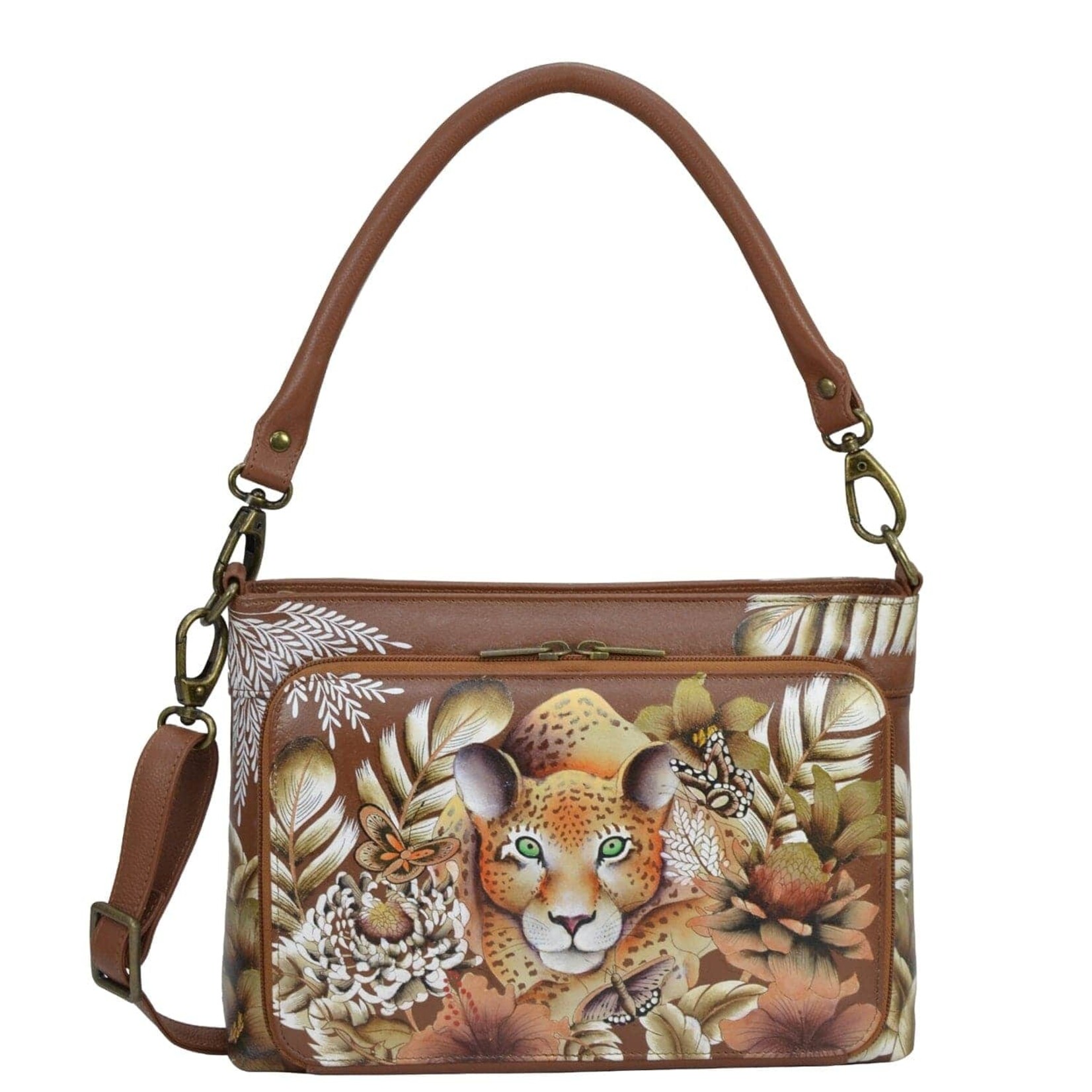 Anuschka 684-CLP-TAN:  Cleopatra's Leopard Tan - Shoulder Organizer