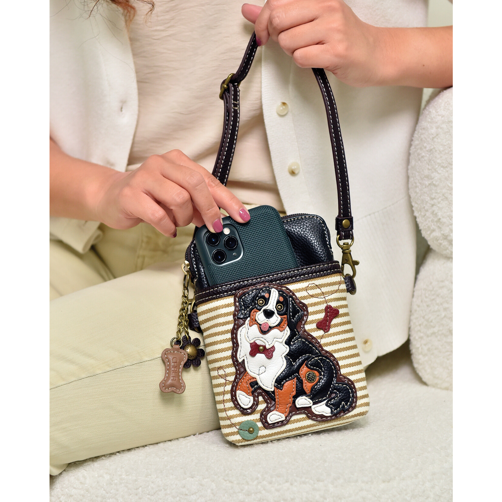 Chala Cell Phone Crossbody - Bernese Mountain Dog