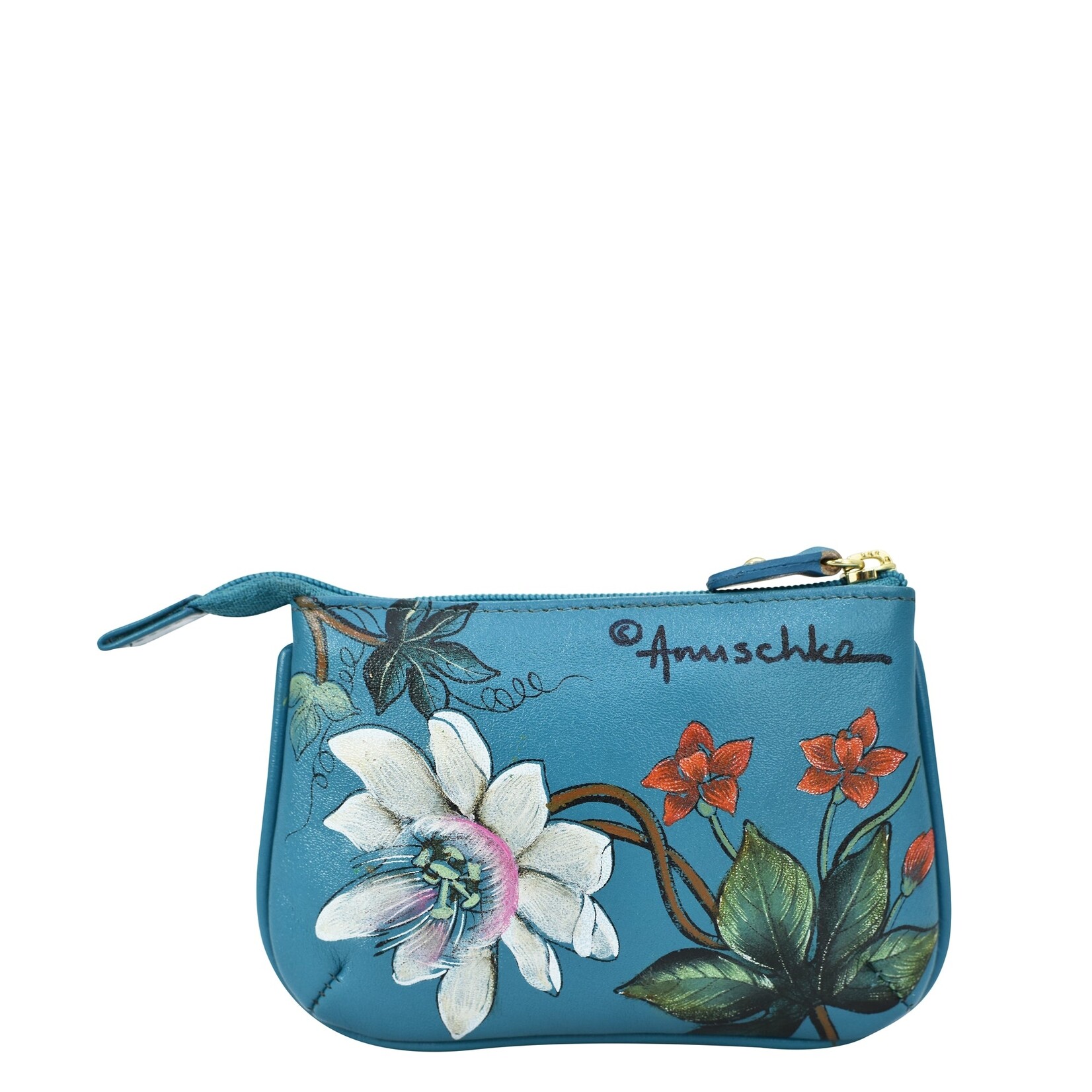 Anuschka 1107-RGR: Royal Garden - Medium Zip Pouch