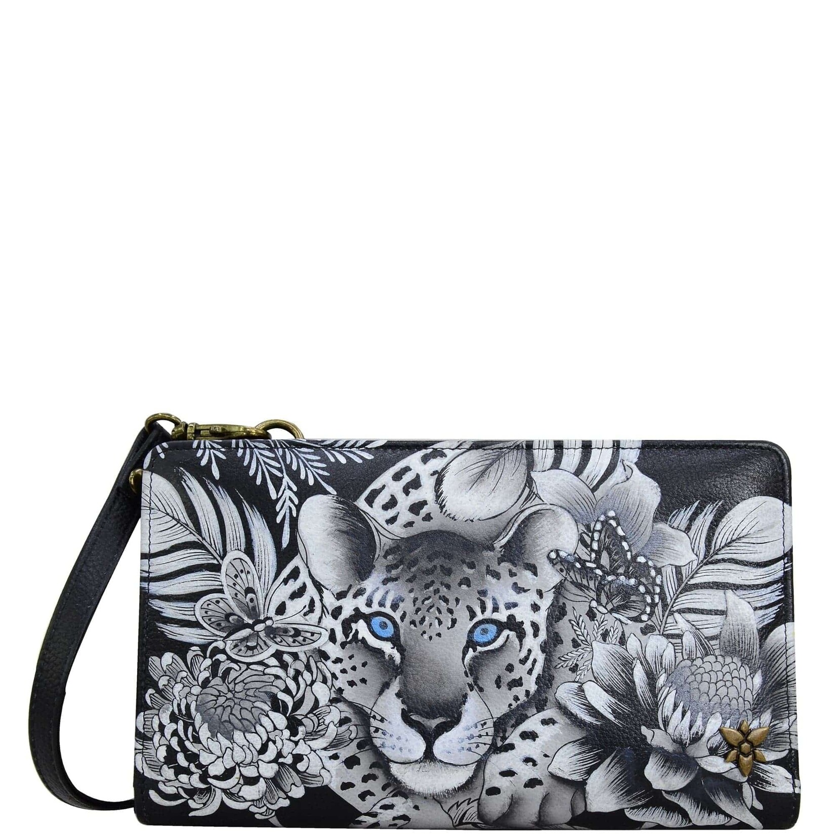 Anuschka 1149-CLP: Cleopatra's Leopard - Leather Organizer Wallet Crossbody