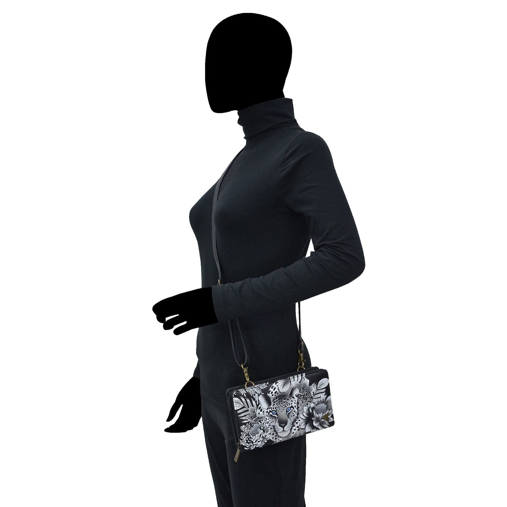 Anuschka 1149-CLP: Cleopatra's Leopard - Leather Organizer Wallet Crossbody