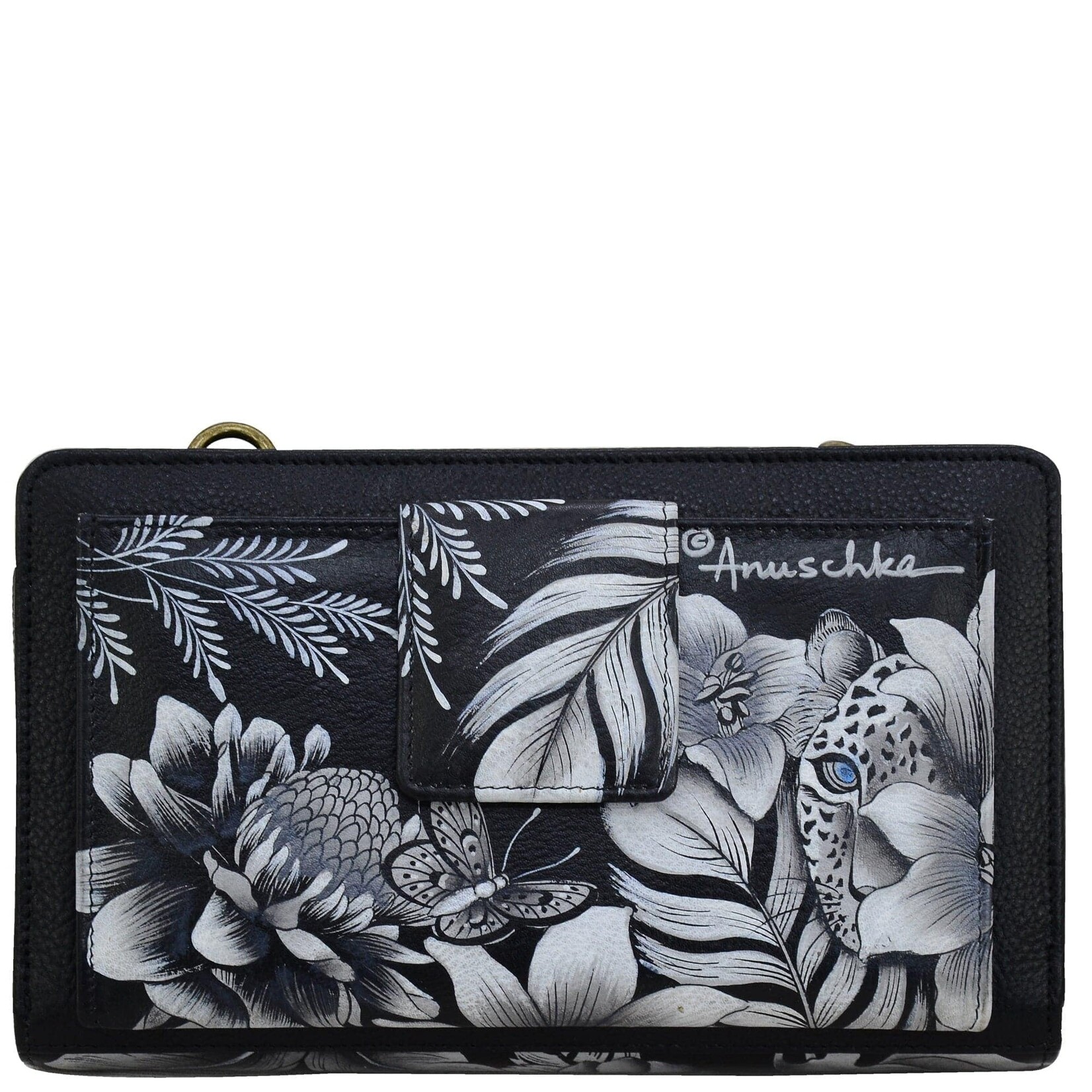 Anuschka 1149-CLP: Cleopatra's Leopard - Leather Organizer Wallet Crossbody