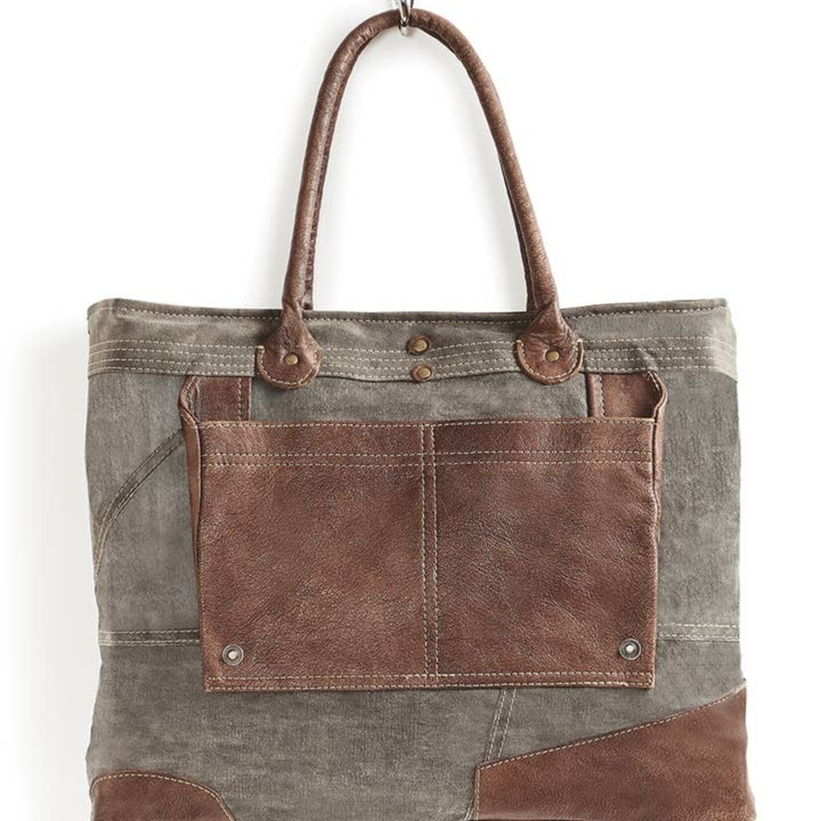 Mona B M-3804 Dakota Up-Cycled Canvas Tote