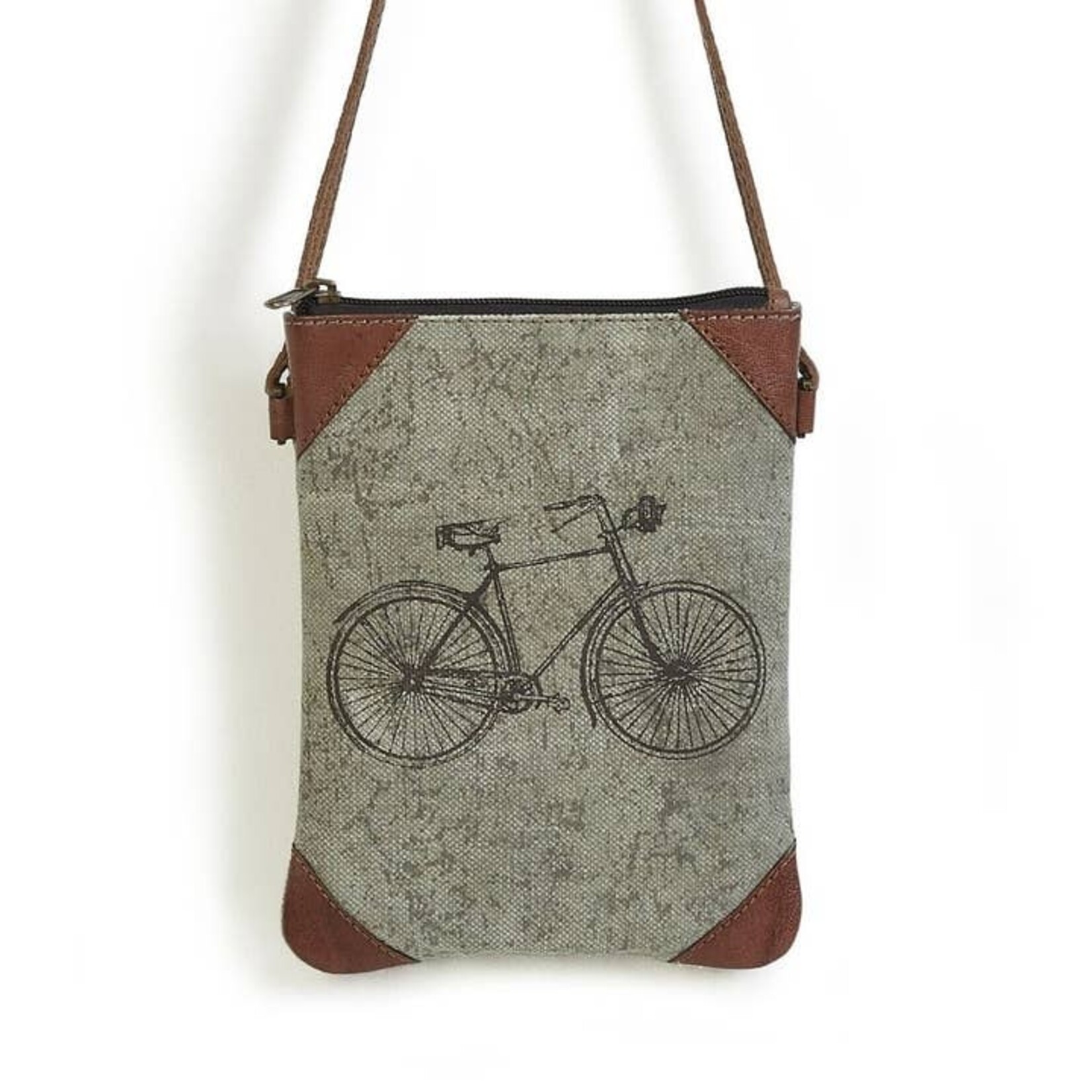 Mona B M-5261 Cruiser Up-Cycled Canvas Small Crossbody Bag