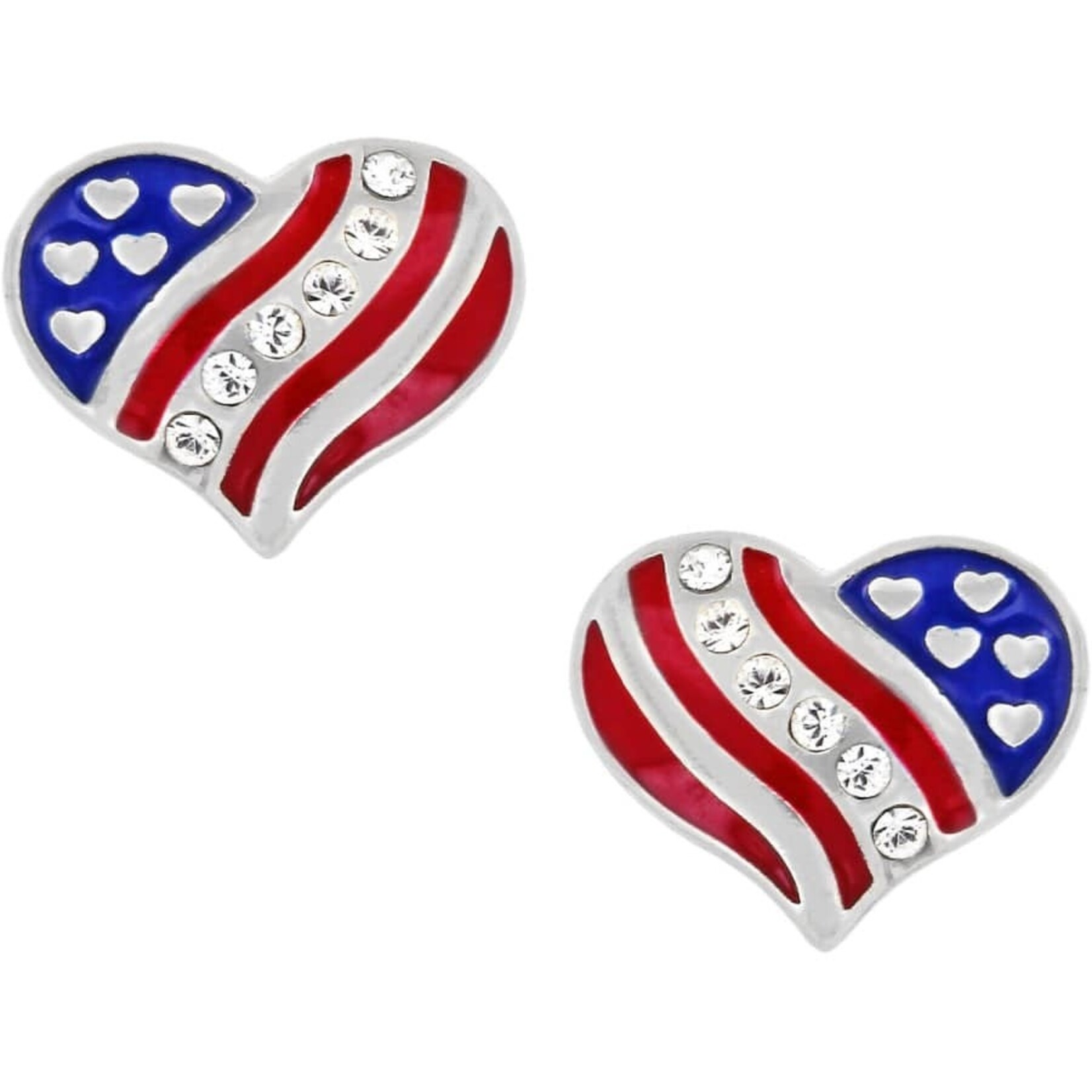 J22053 Hearts and Stripes Mini Post Earrings