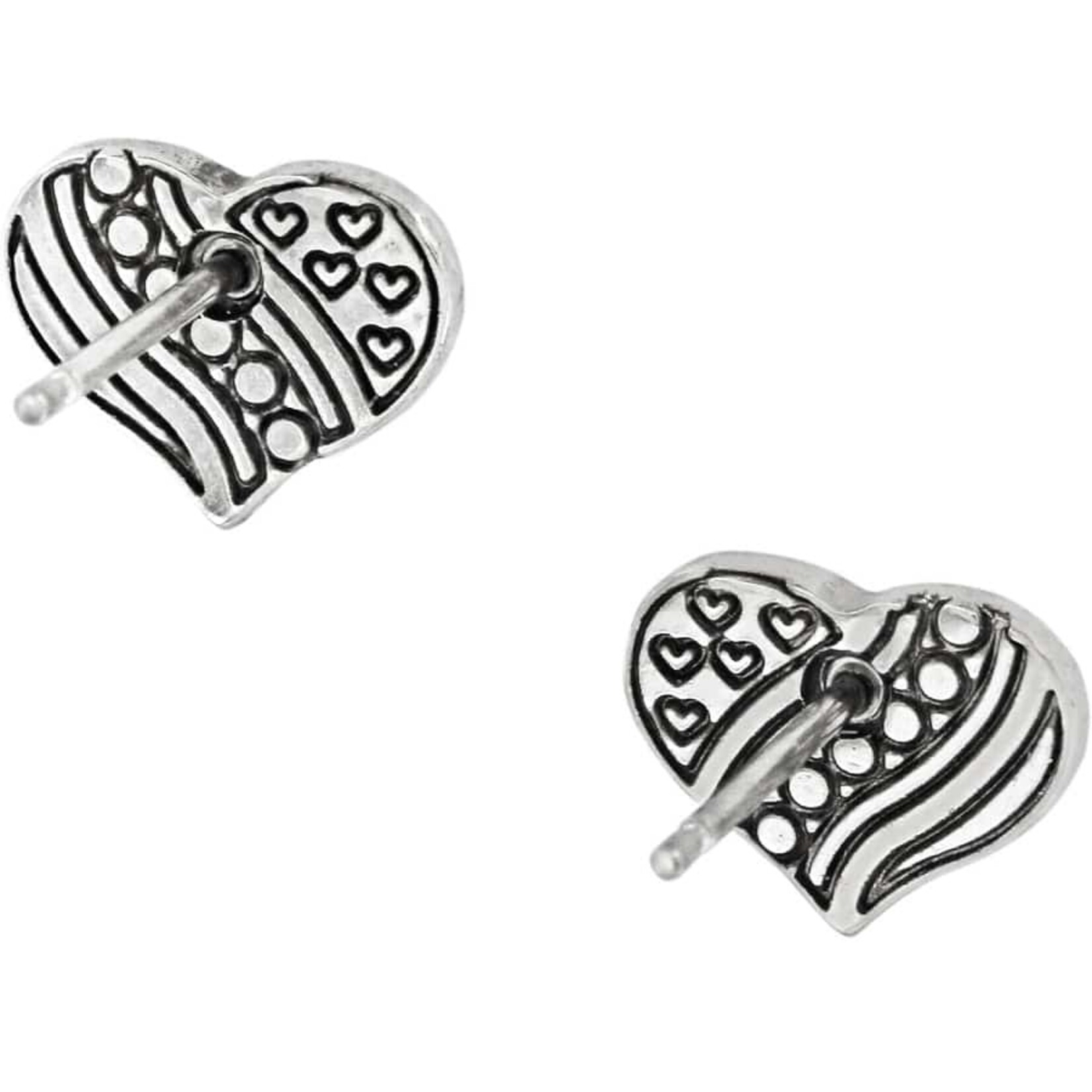 Brighton J22053 Hearts and Stripes Mini Post Earrings