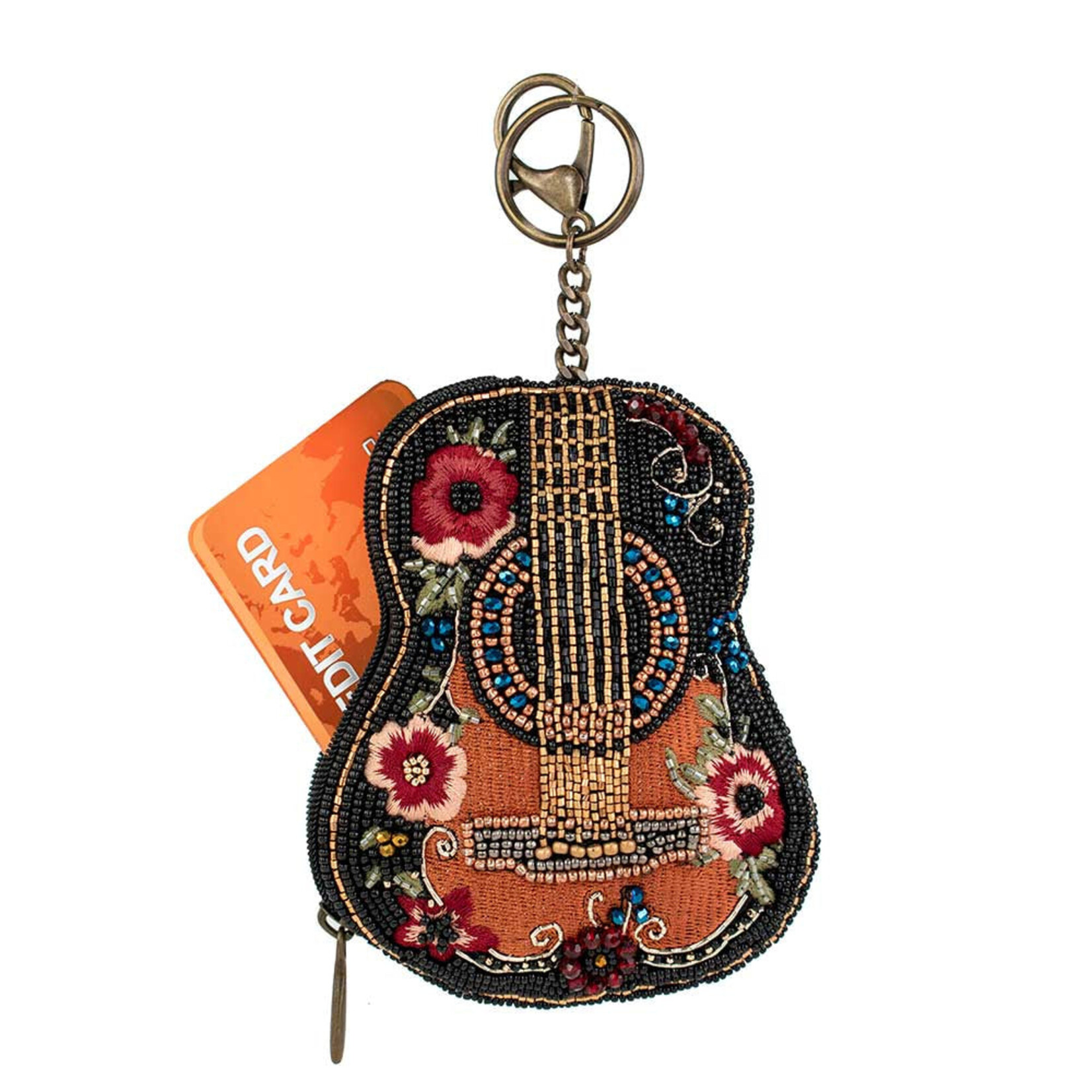Mary Frances Accessories CP S002-446 Classical Vibe Beaded Guitar Coin Purse
