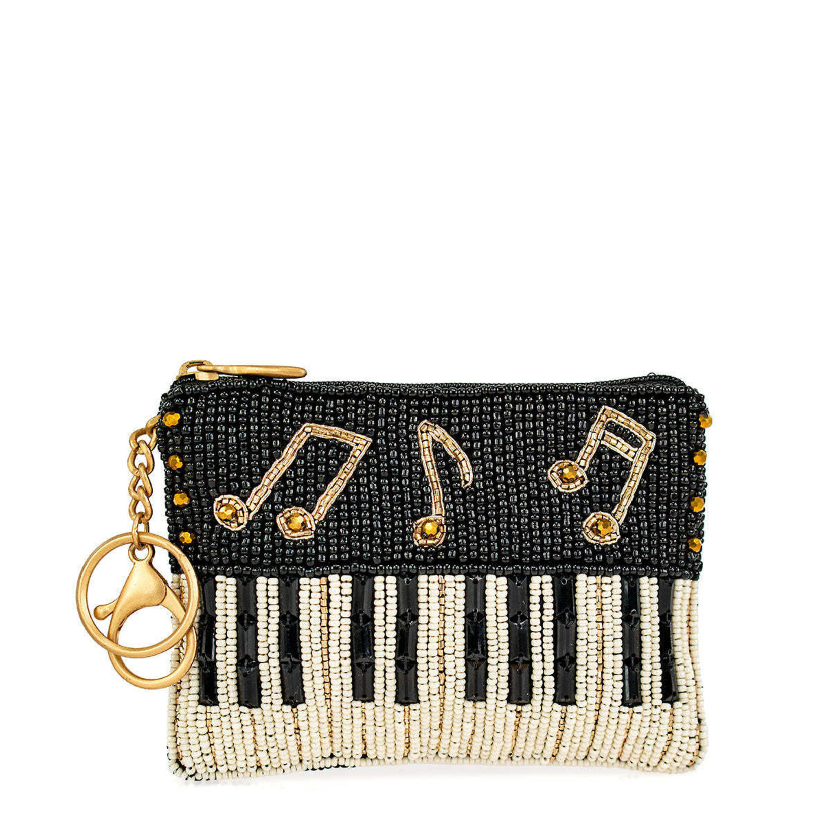 Mary Frances Accessories CP S002-456 Play It Again Beaded Piano Keys and Notes Coin Purse